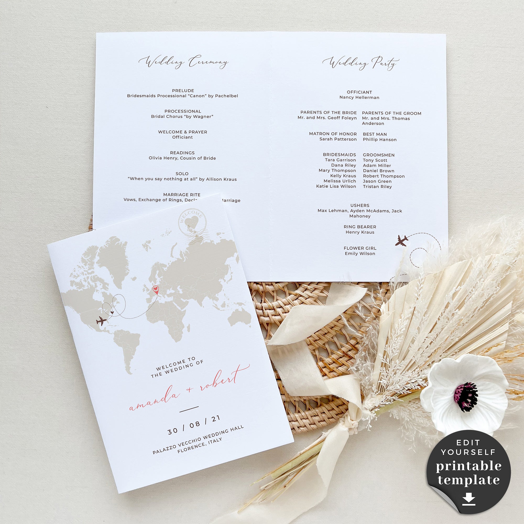 Sofia | Destination Wedding Program Template