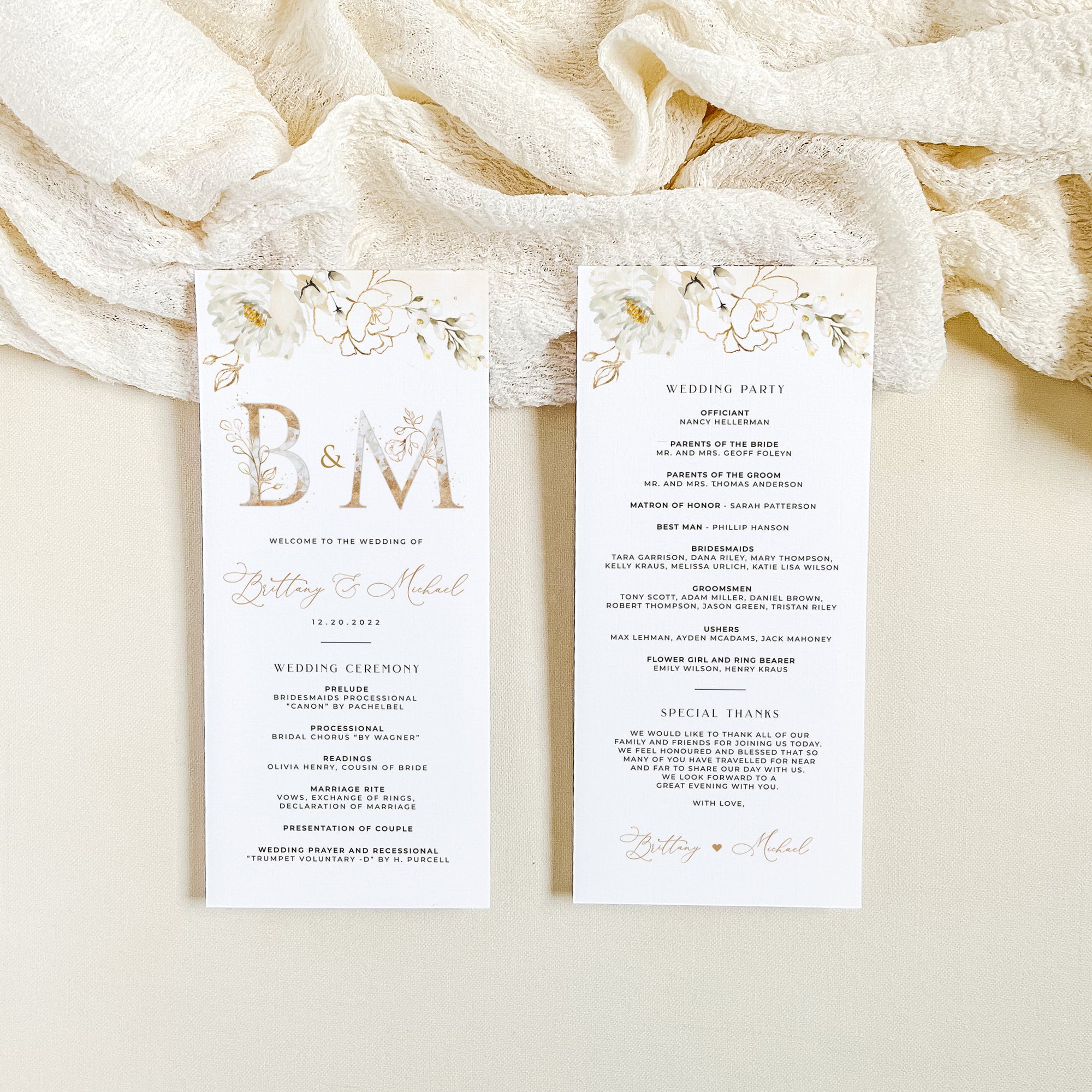 Dora | Elegant Wedding Ceremony Program Template