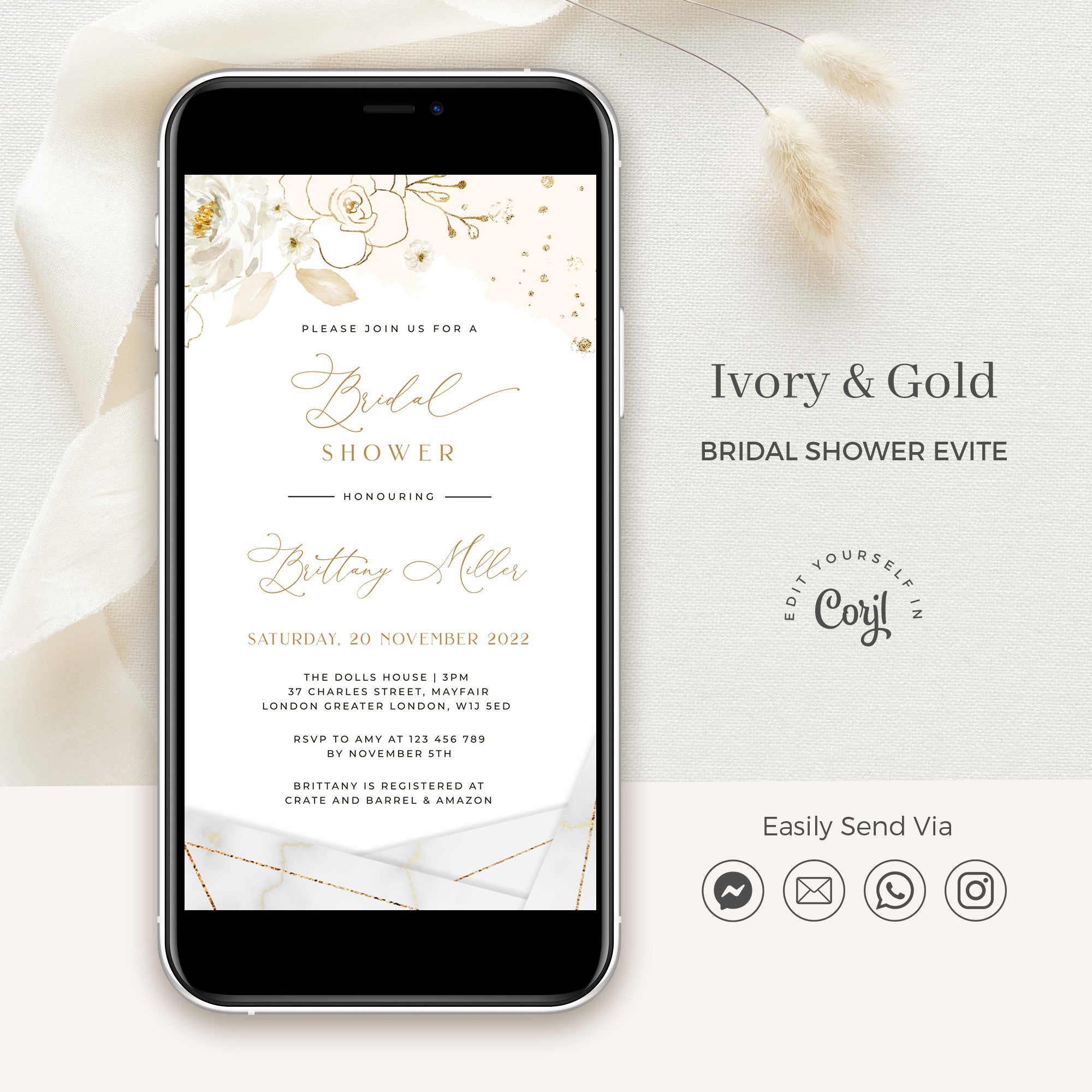 Dora | Bridal Shower Digital Evite