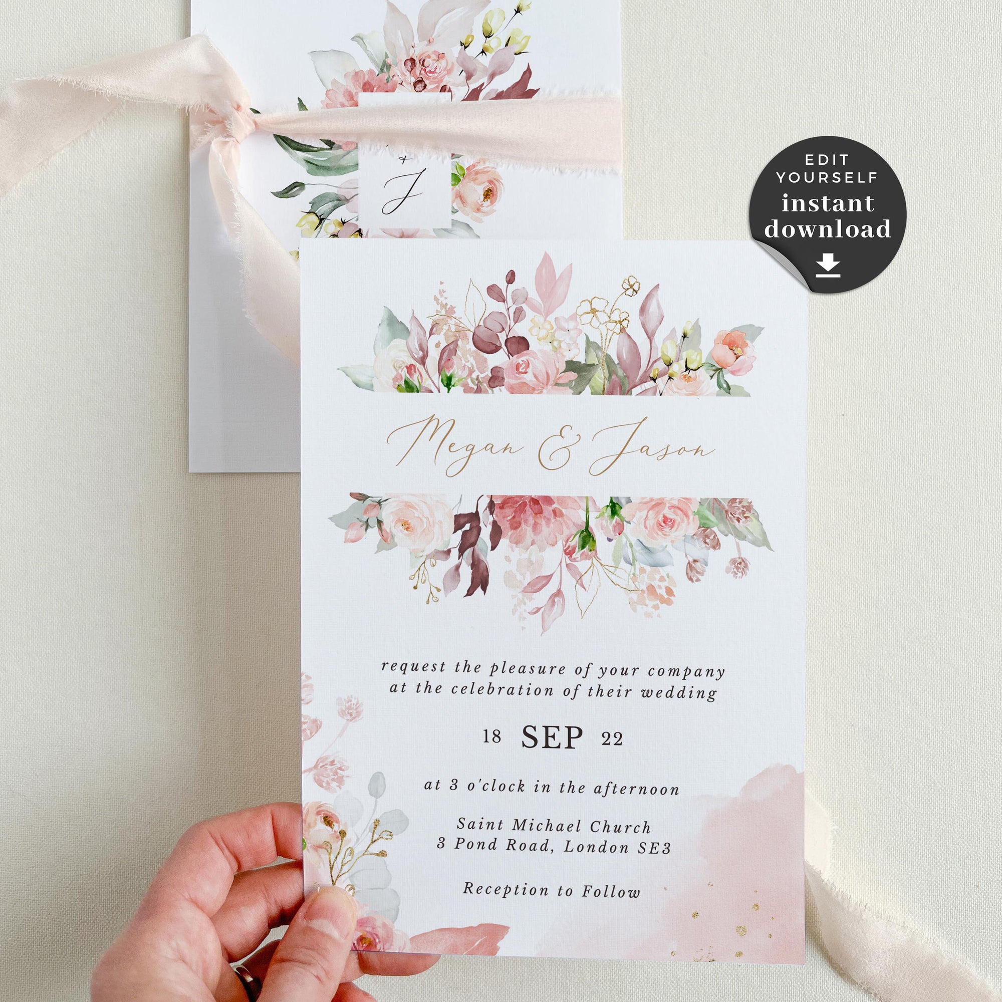 Fiorella | Romantic Wedding Invitation Template