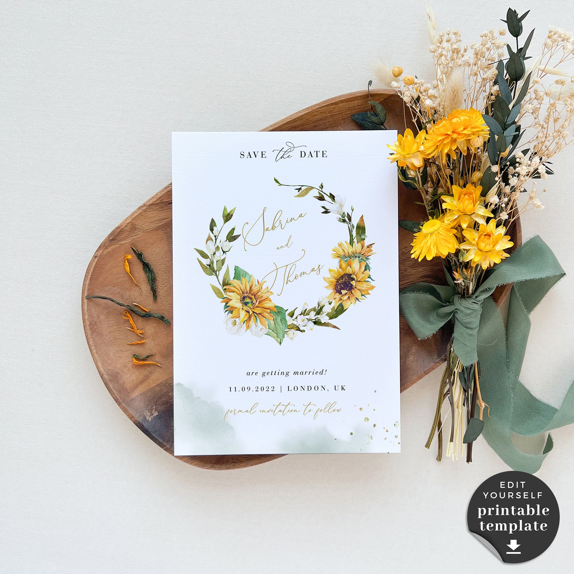 Marisol | Sunflowers Save the Date Template