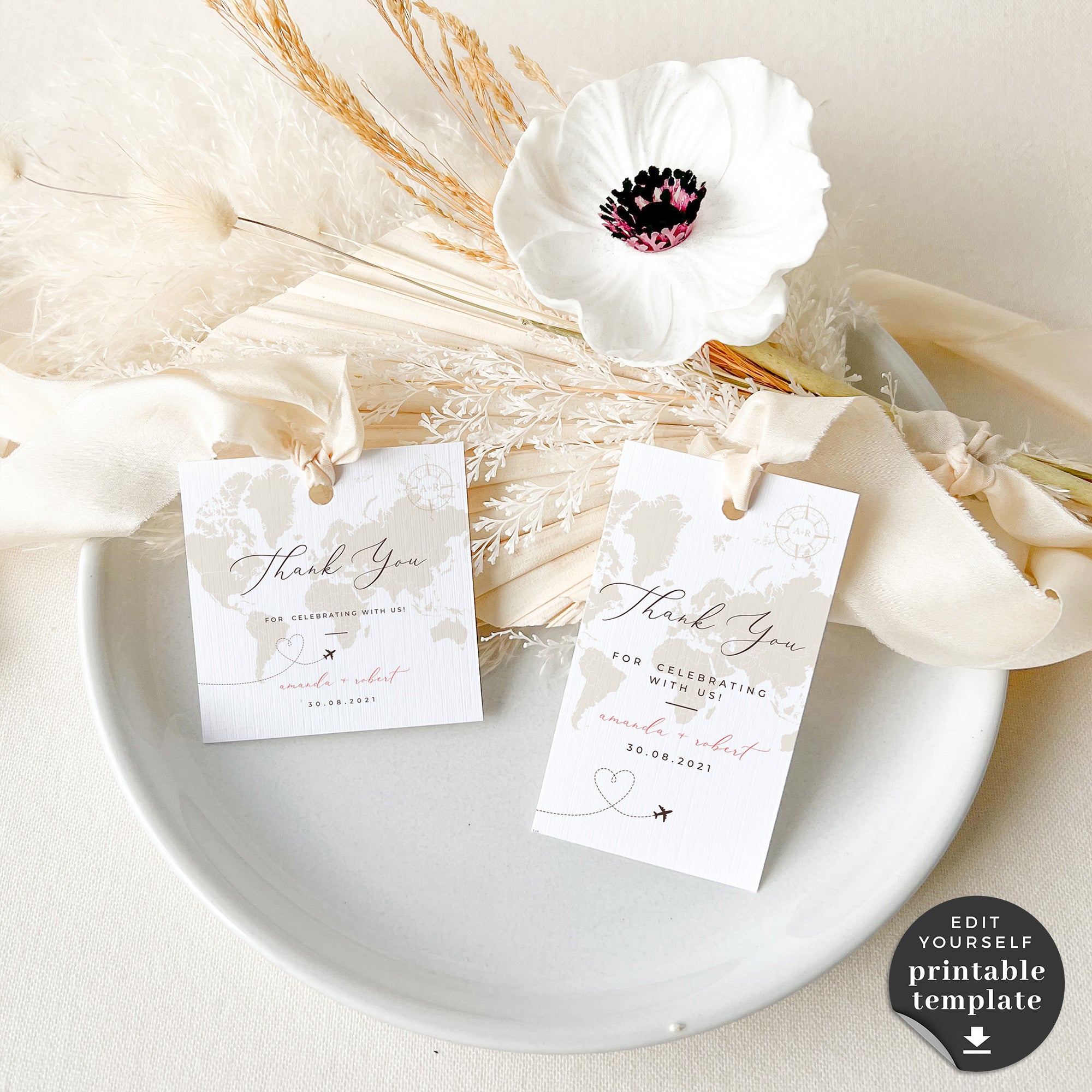 Sofia | World Map Gift Tags Template