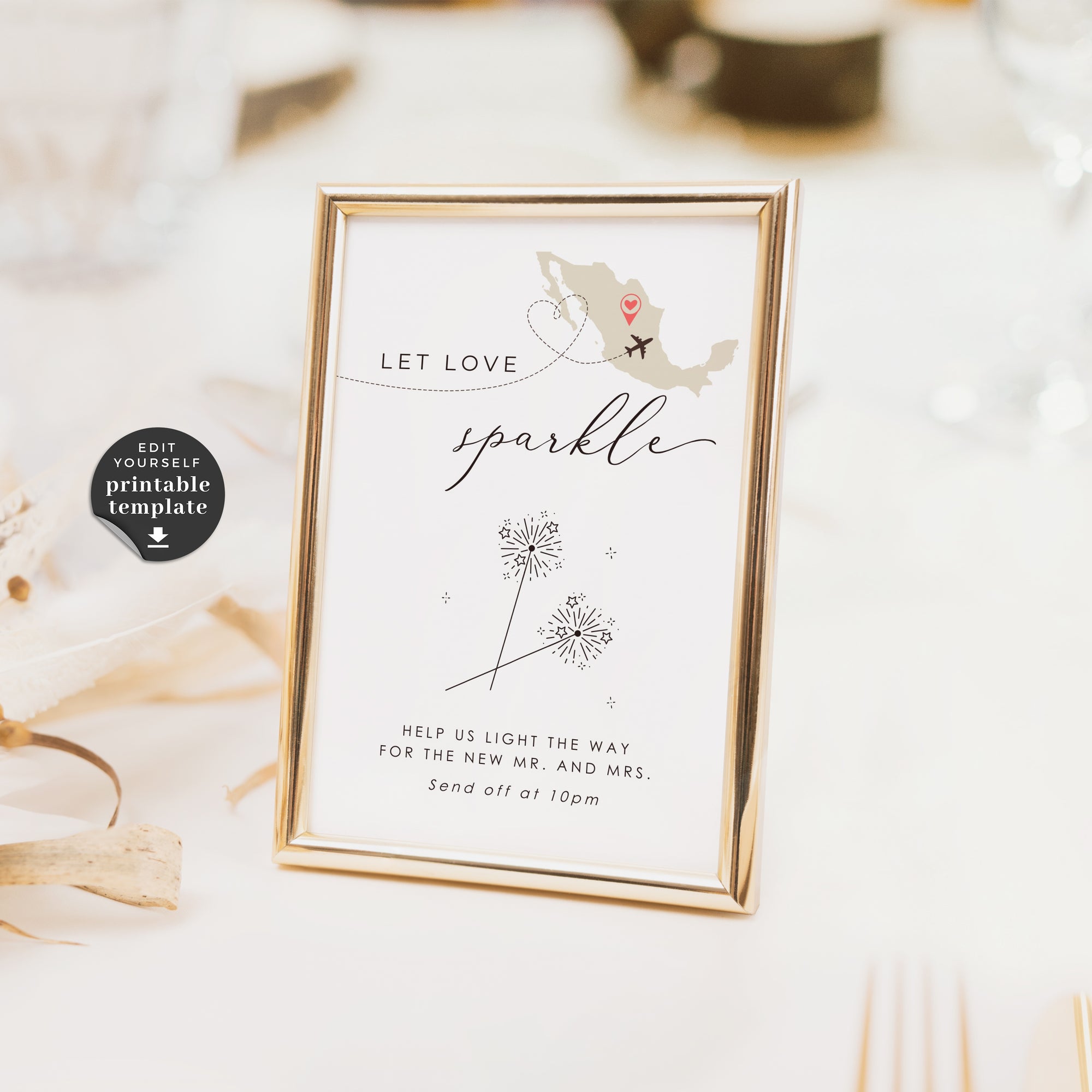 Sofia | Sparkler Send Off Sign Template