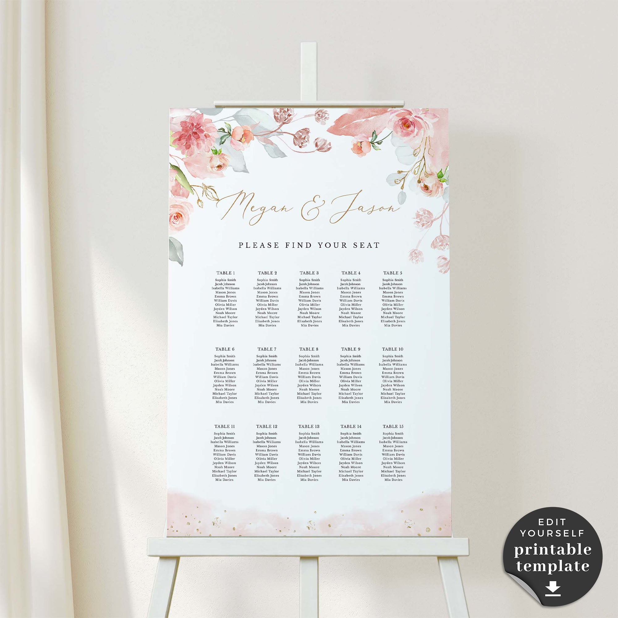 Fiorella | Seating Chart Wedding Template