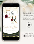 Forest Green & Burgundy Save the Date Video