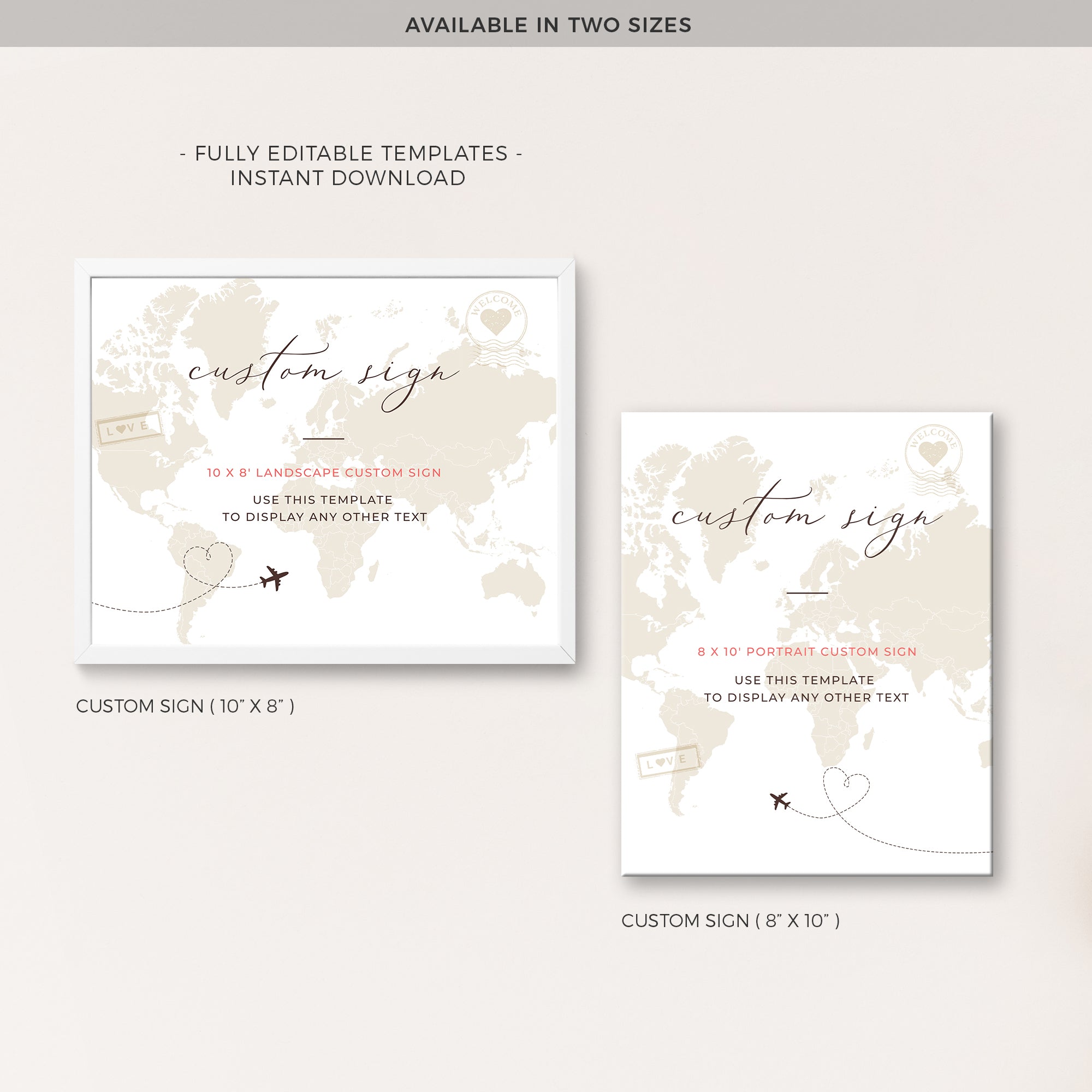 Sofia | World Map Custom Wedding Sign Template