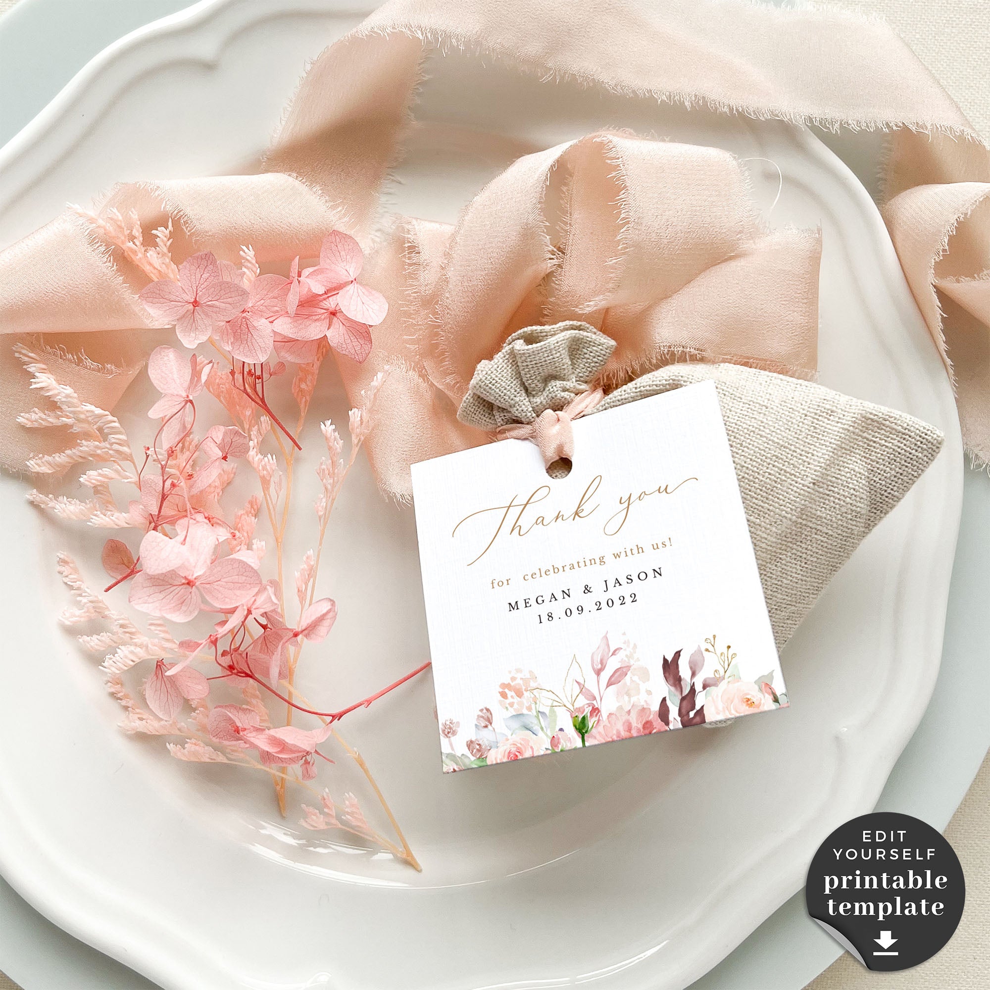 Fiorella | Wedding Favour Tags Template
