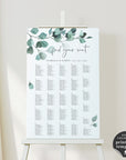 Luisa | Eucalyptus Wedding Seating Plan Template