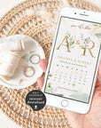 Flora | Greenery Calendar Save the Date Evite