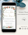 Natalia | Christmas Themed Wedding Invitation Evite
