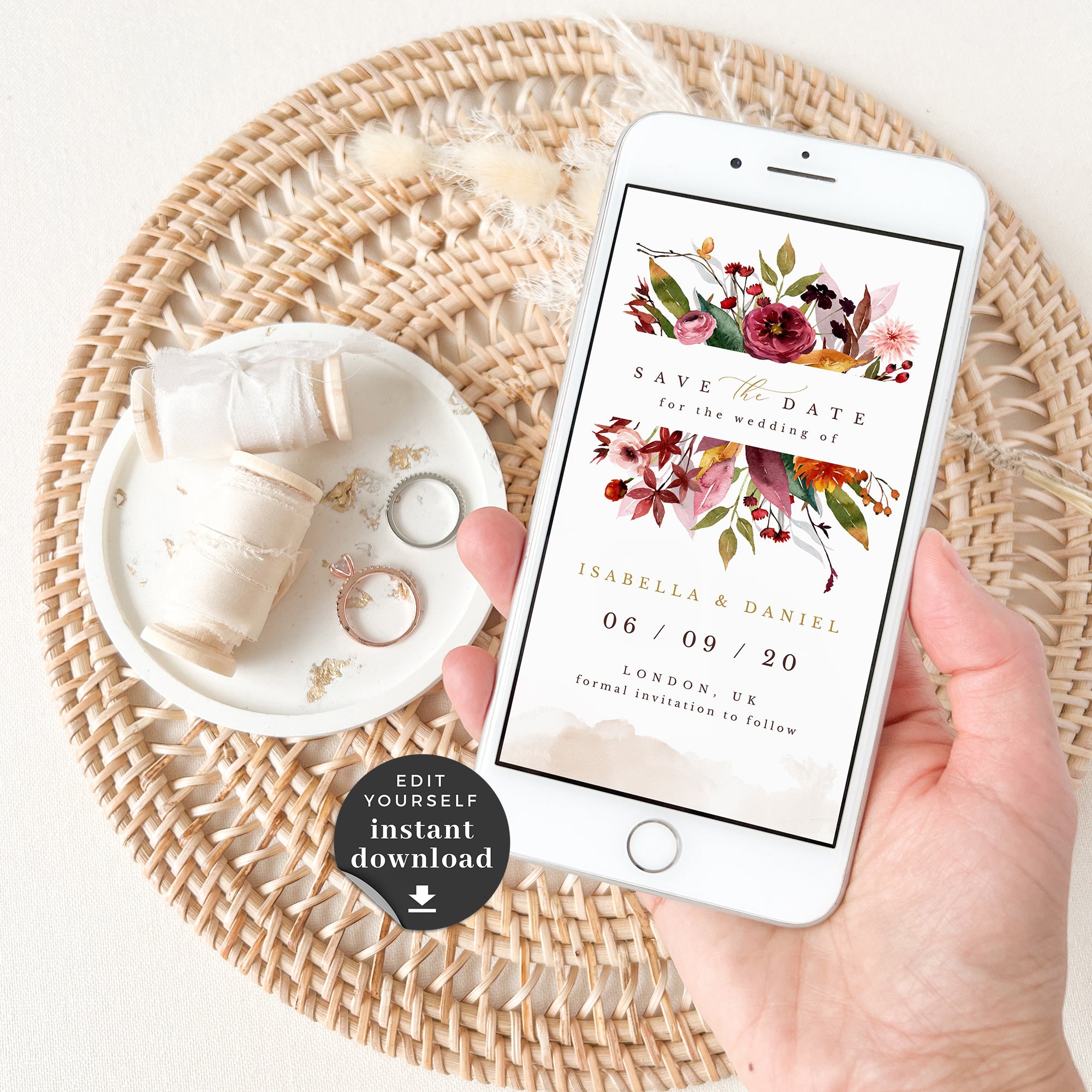 Ambra | Autumn Wedding Save the Date Evite