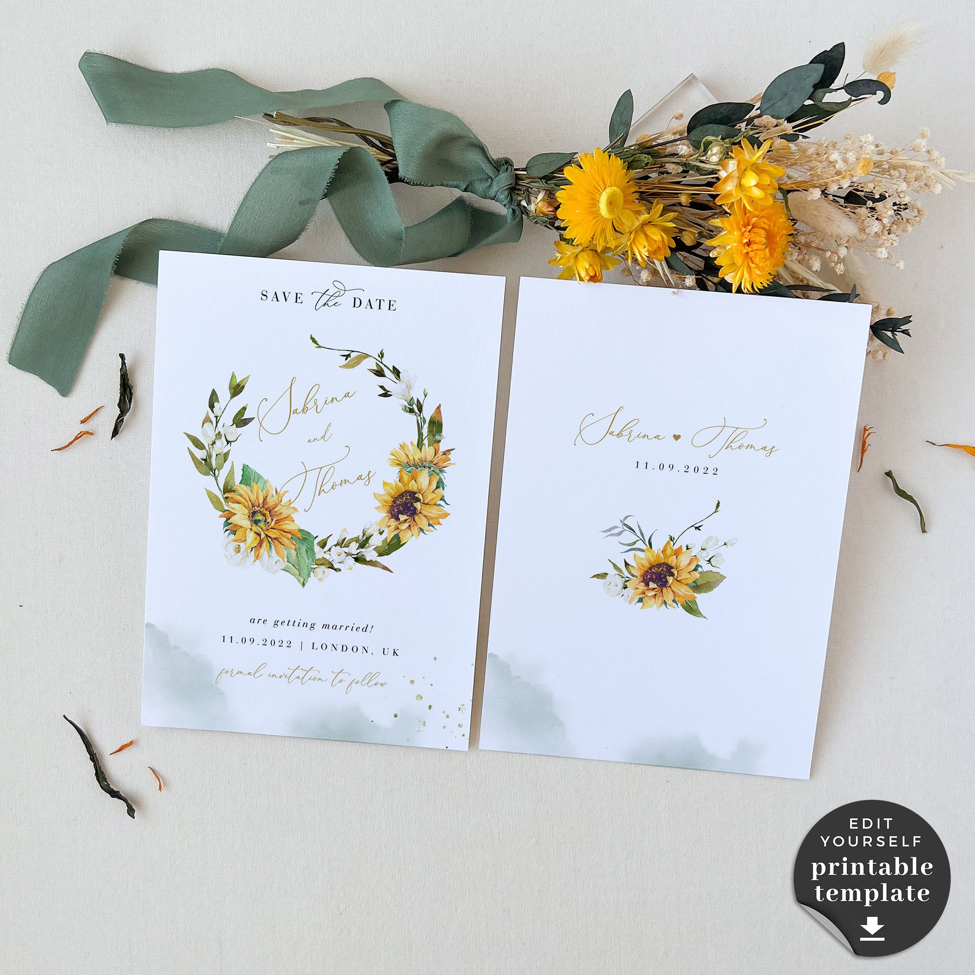 Marisol | Sunflowers Save the Date Template
