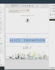 Flora | Wedding Place Cards Template