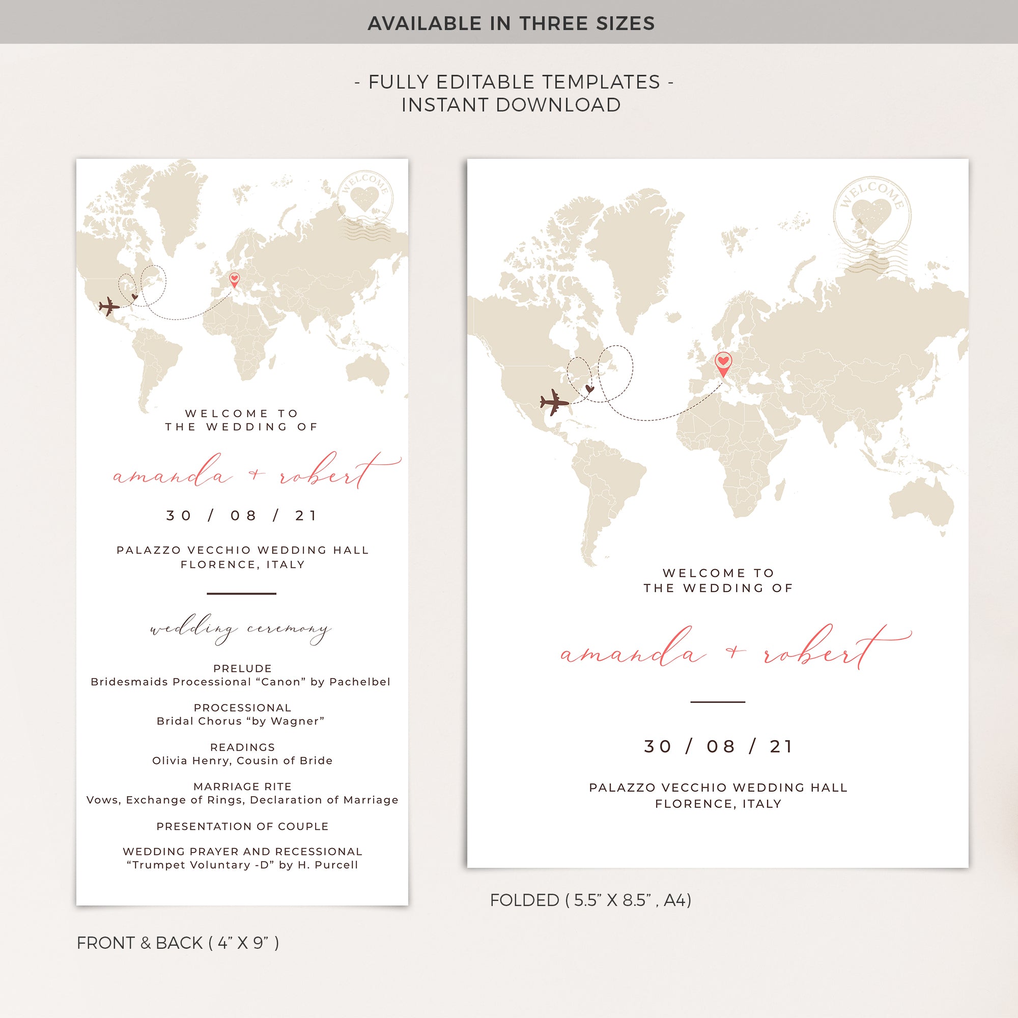 Sofia | Destination Wedding Program Template