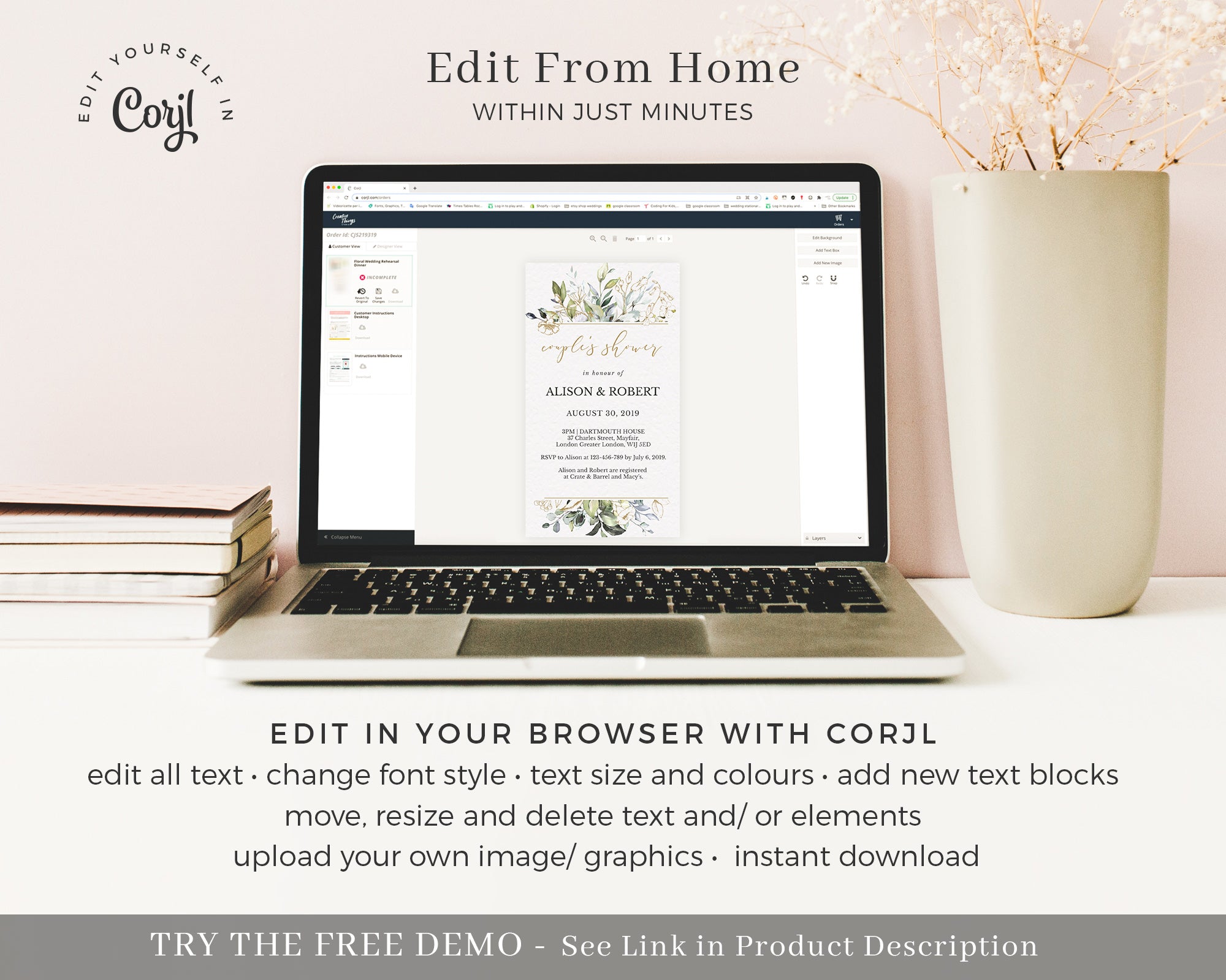 Flora | Wedding Shower Invitation Evite