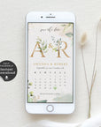 Flora | Greenery Calendar Save the Date Evite