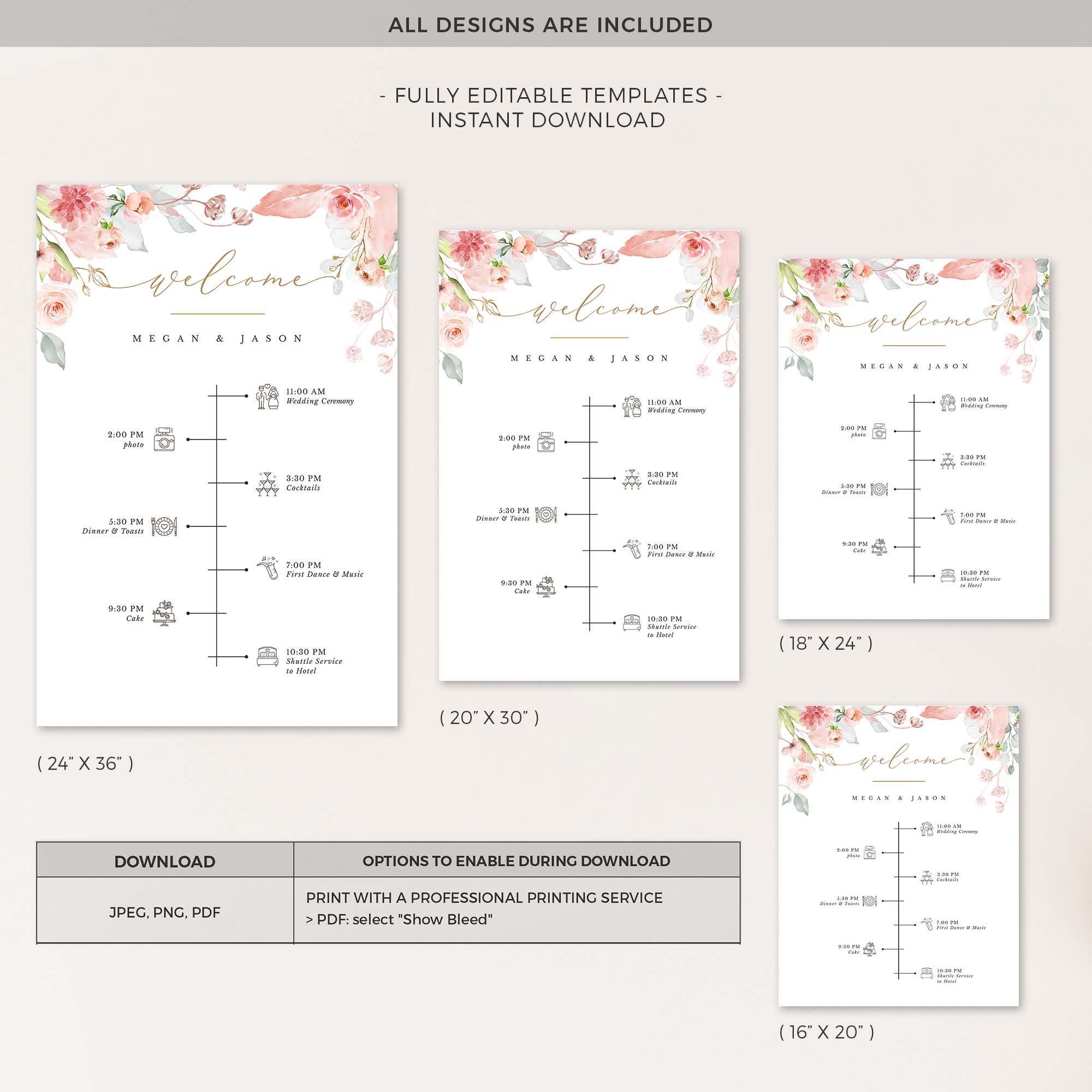 Fiorella | Order of Event Sign Template