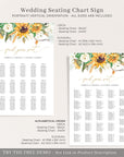Marisol | Sunflowers Seating Chart Wedding Template