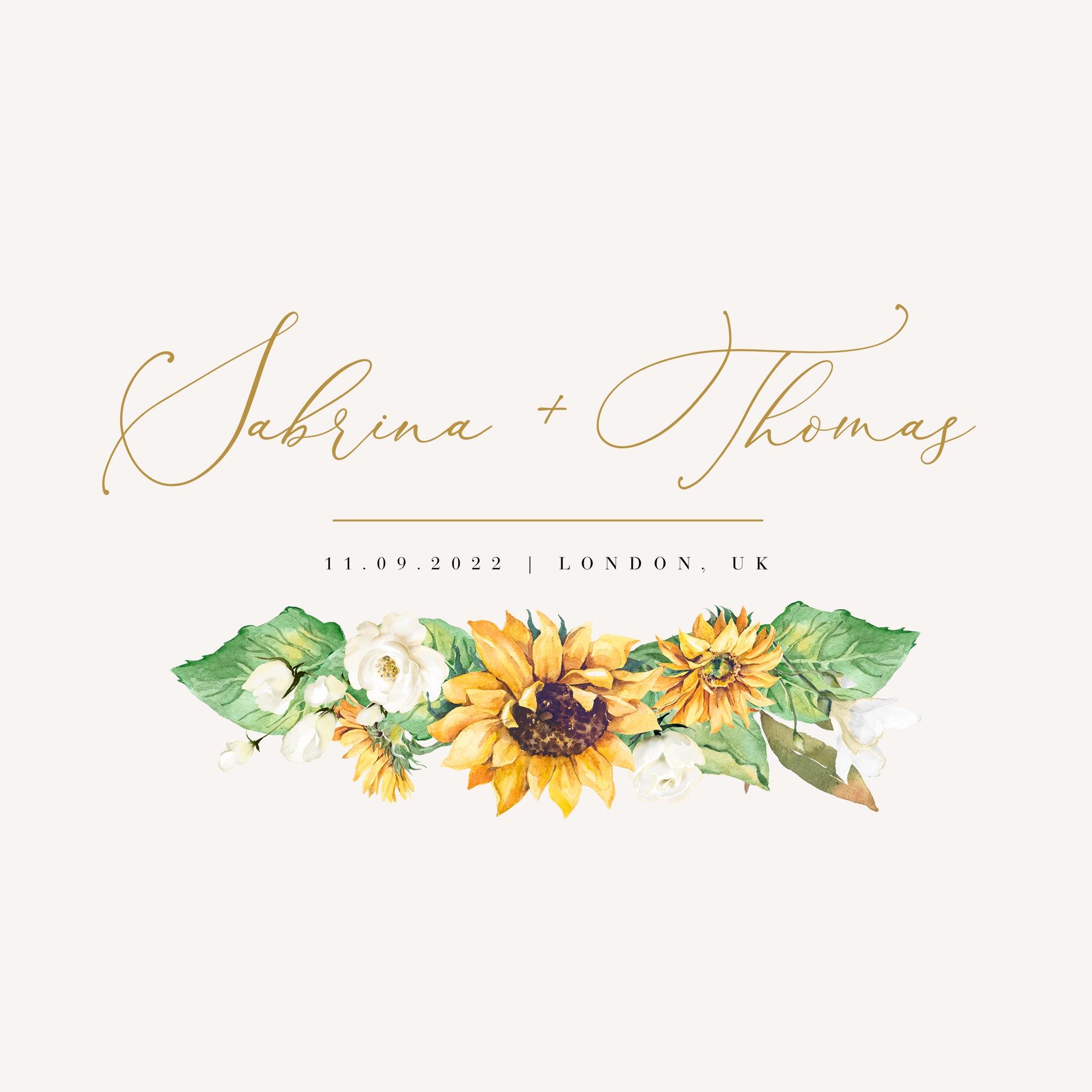 Marisol | Sunflowers Wedding Logo Design Template