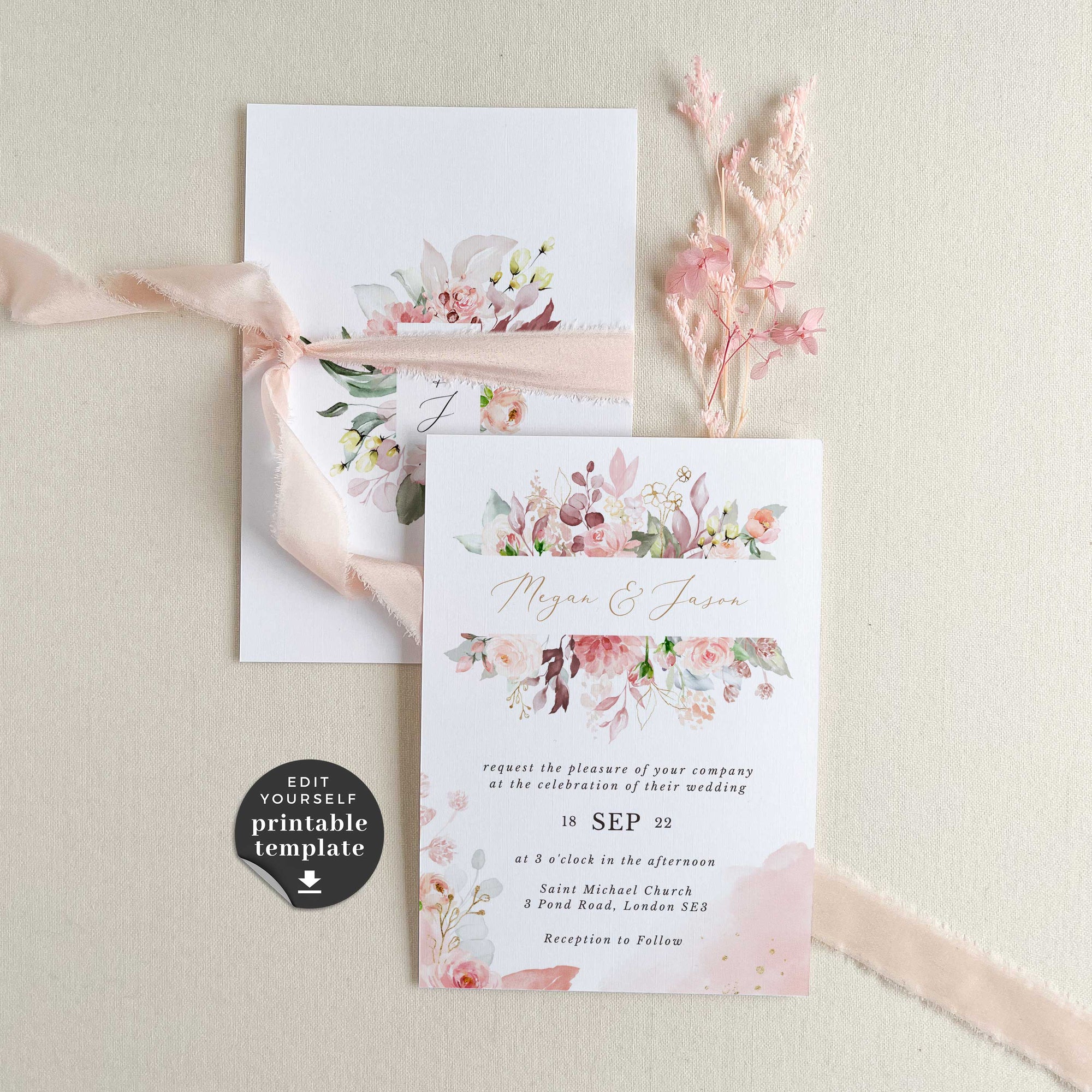 Fiorella | Romantic Wedding Invitation Template