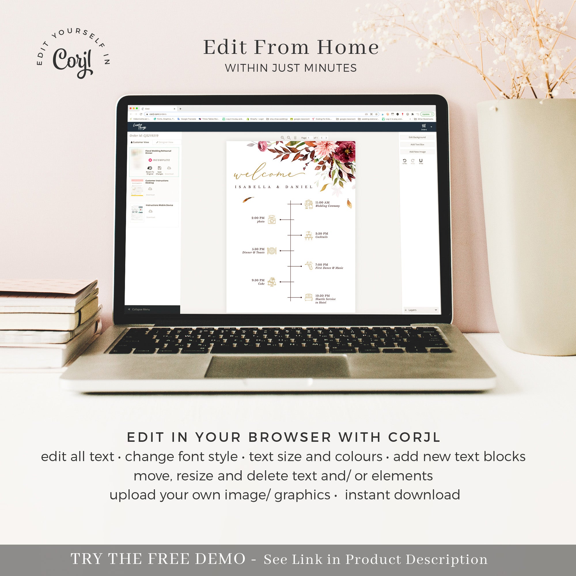 Ambra | Fall Wedding Order of Events Template