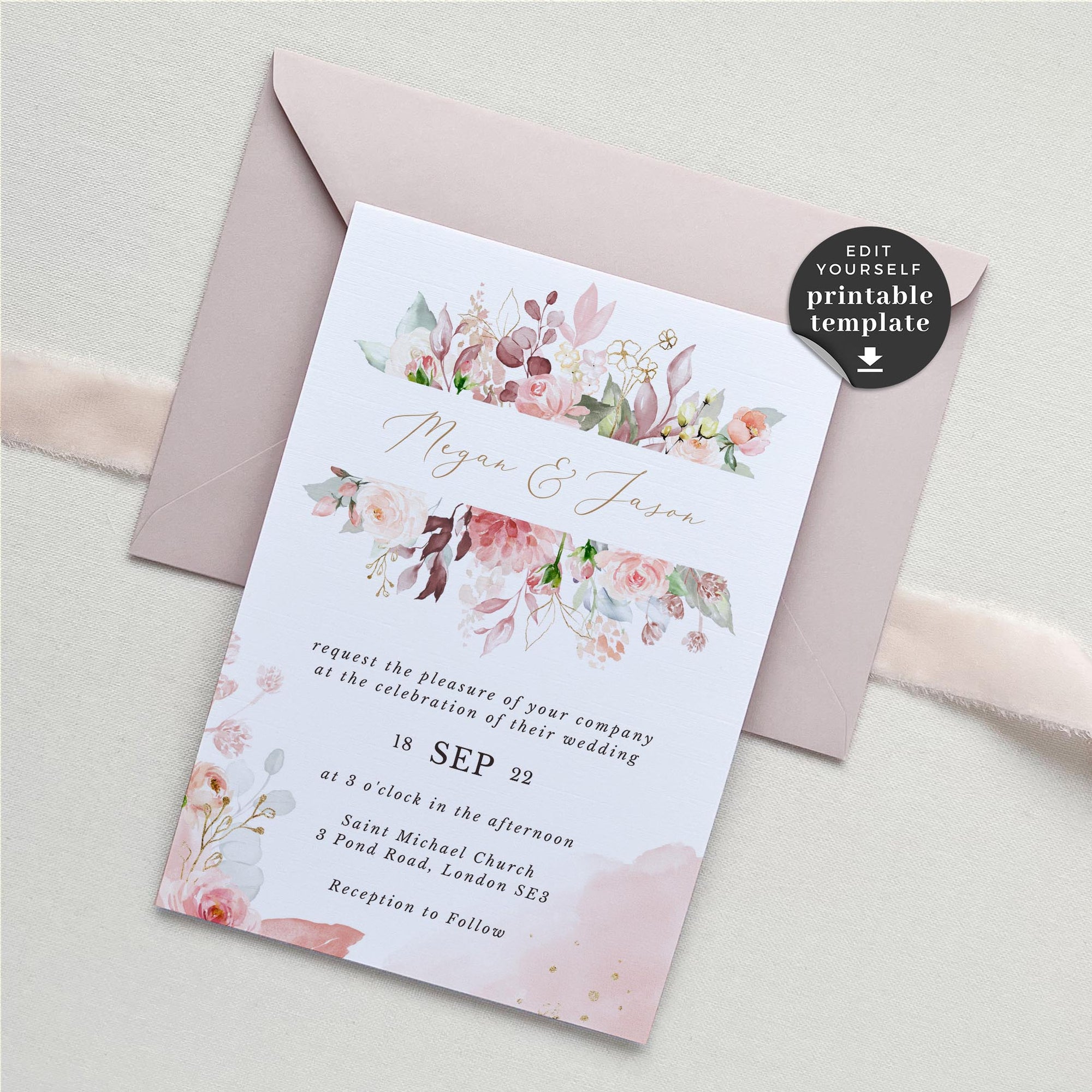 Fiorella | Romantic Wedding Invitation Template