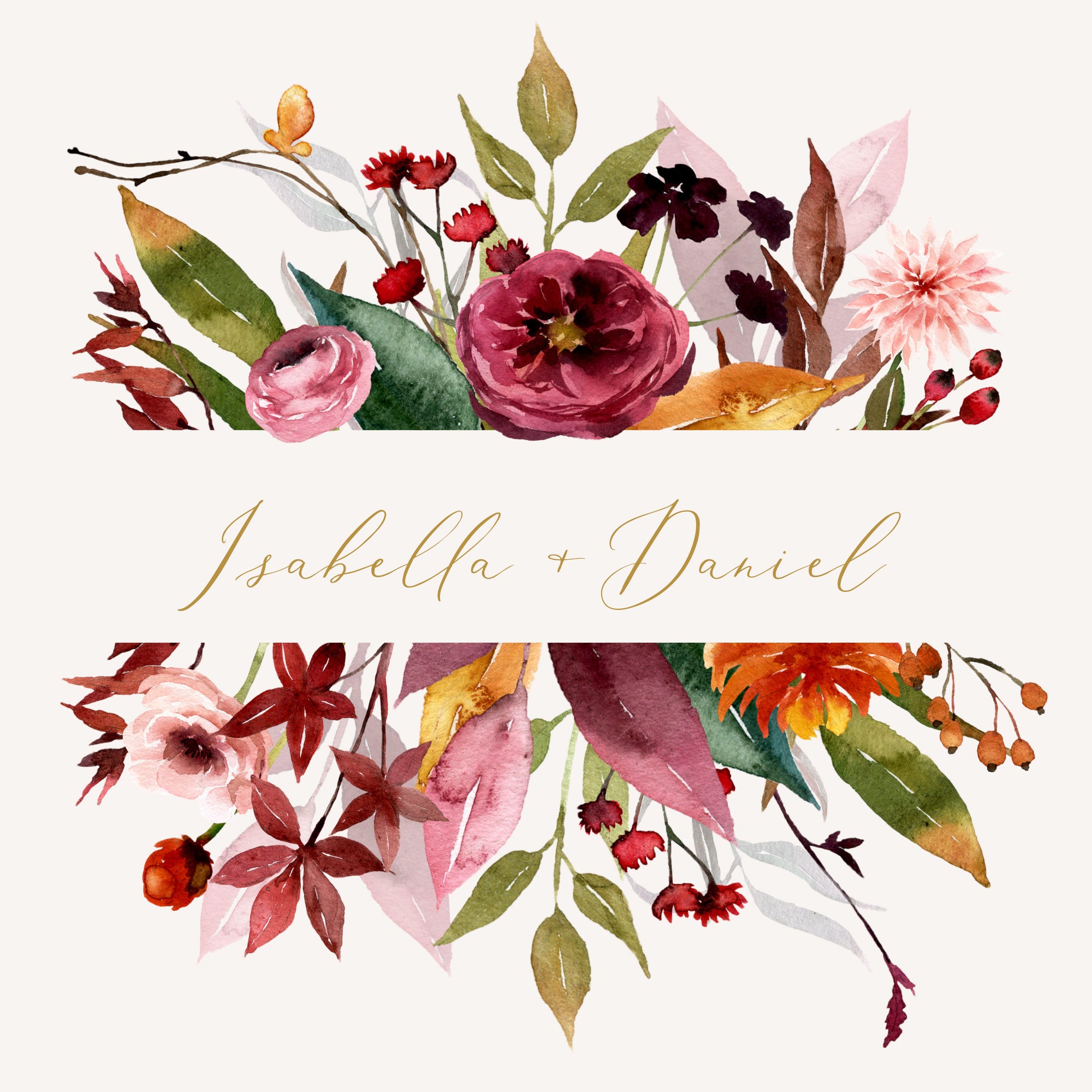AMBRA Fall Wedding Monogram Design Template