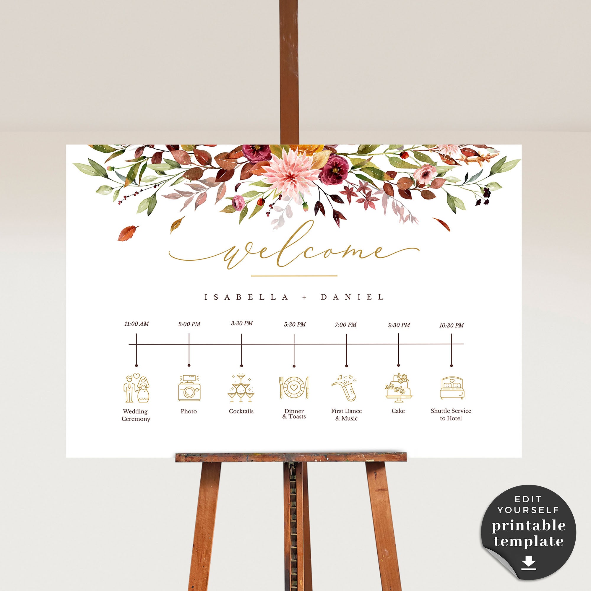 Ambra | Fall Wedding Order of Events Template