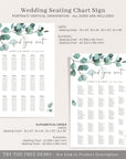Luisa | Eucalyptus Wedding Seating Plan Template