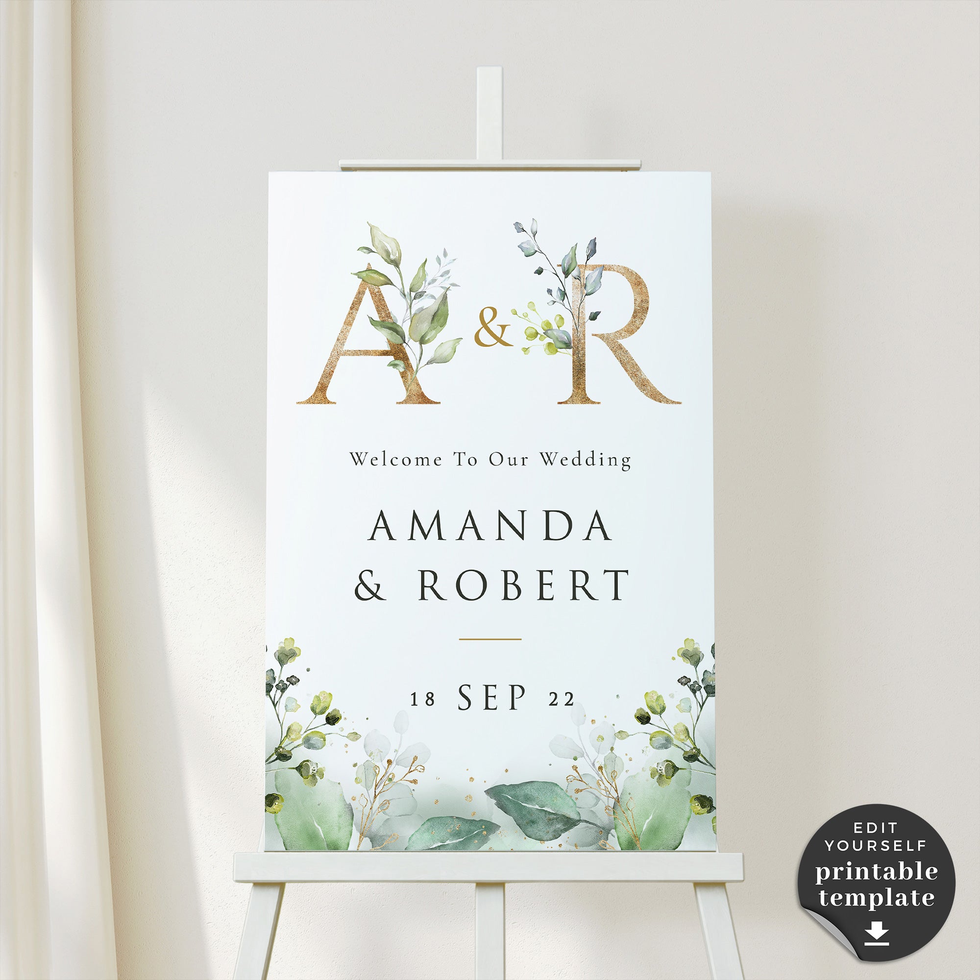 Flora | Welcome To Our Wedding Sign Template
