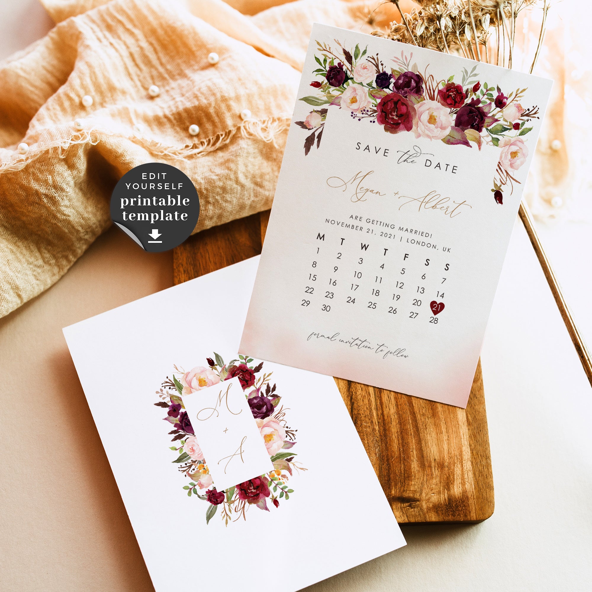 Rosita | Calendar Save the Date Card Template