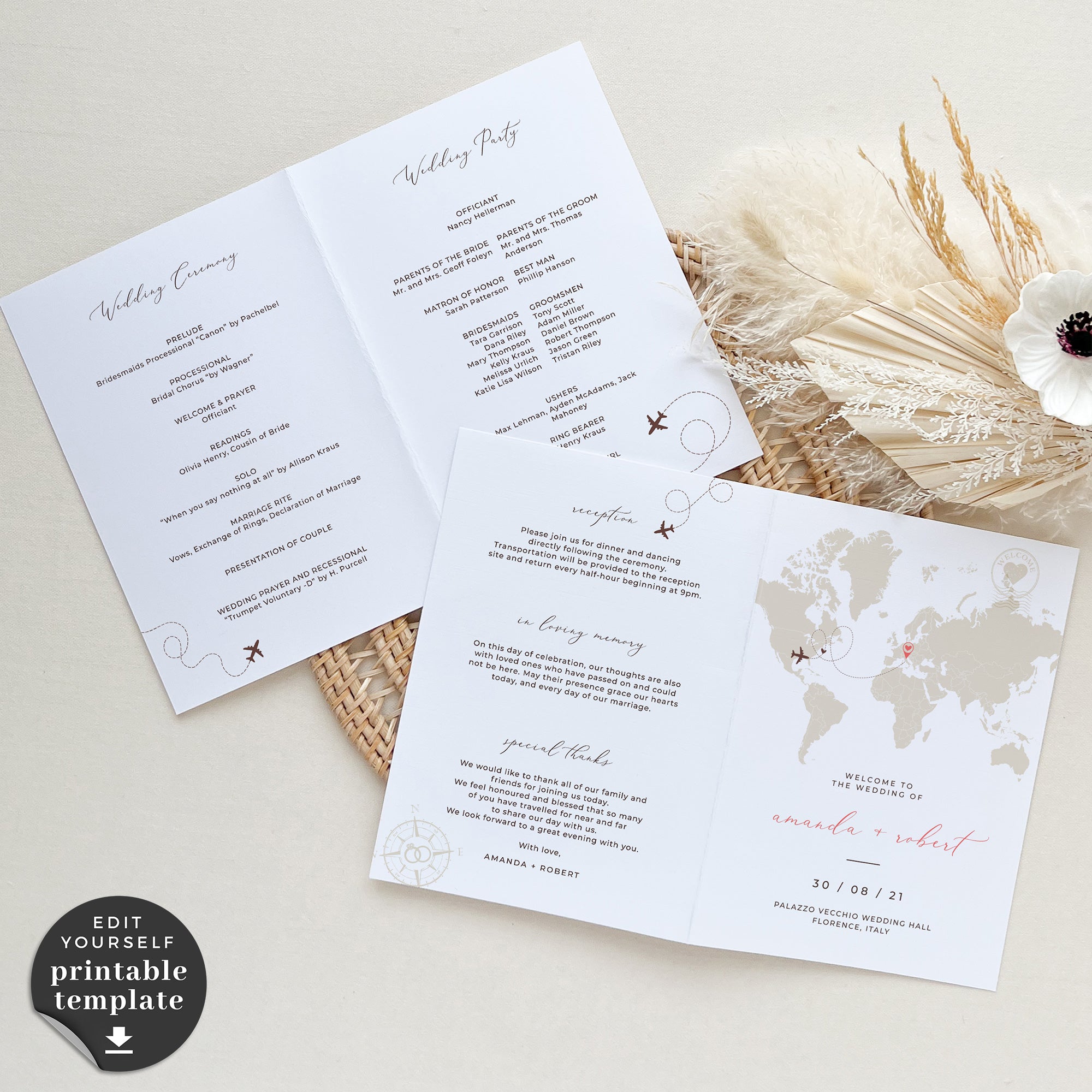 Sofia | Destination Wedding Program Template
