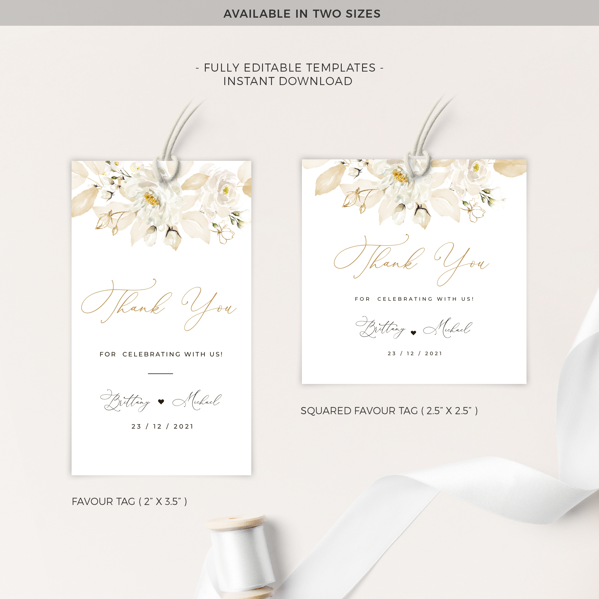 Dora | Thank You Tags Wedding Template