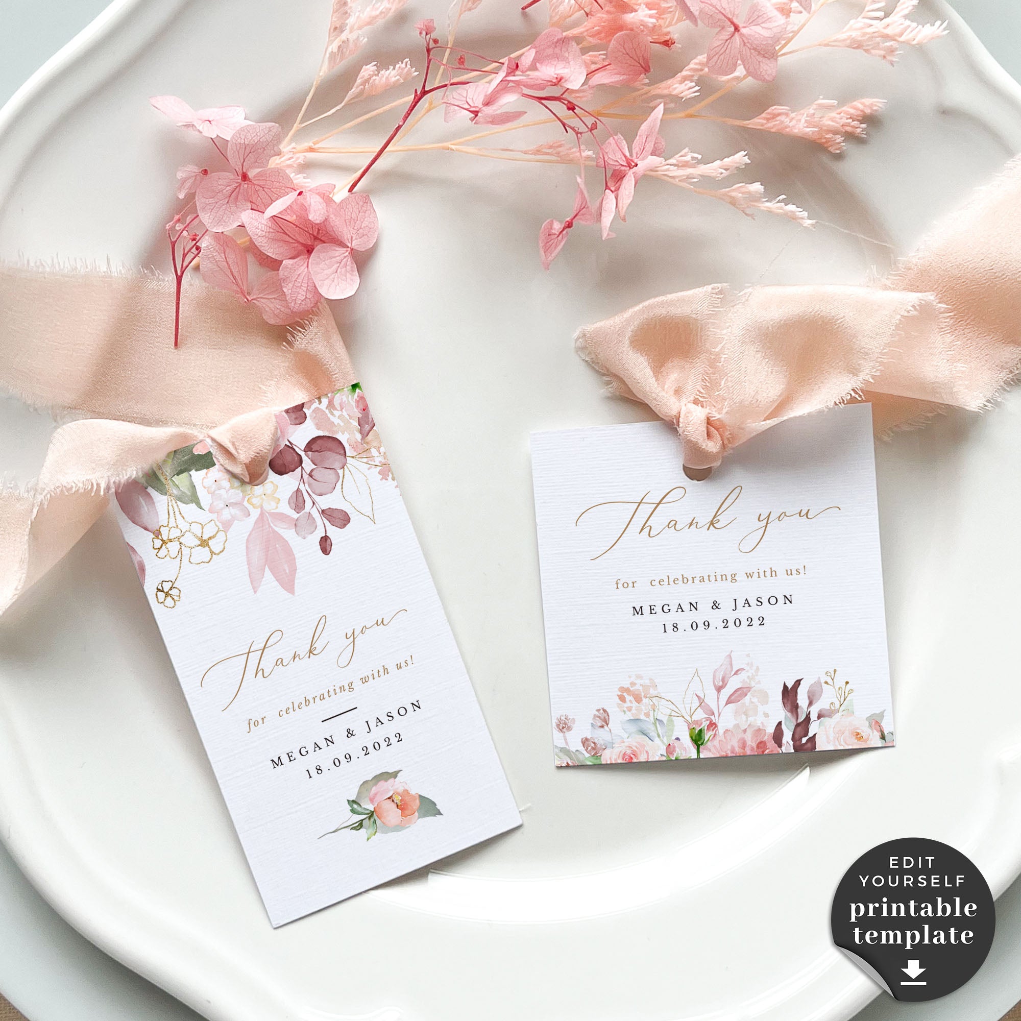 Fiorella | Wedding Favour Tags Template