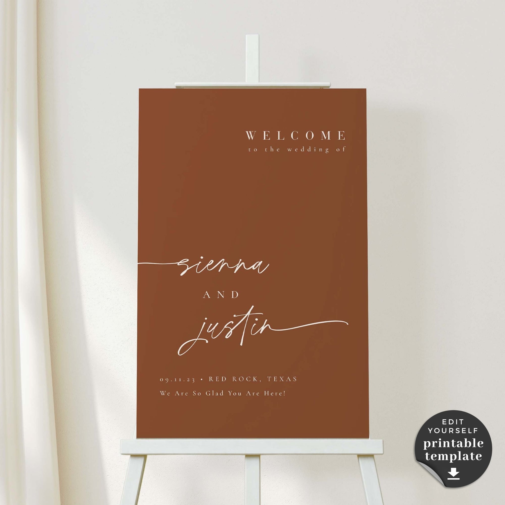 SIENNA Terracotta Wedding Sign Printable
