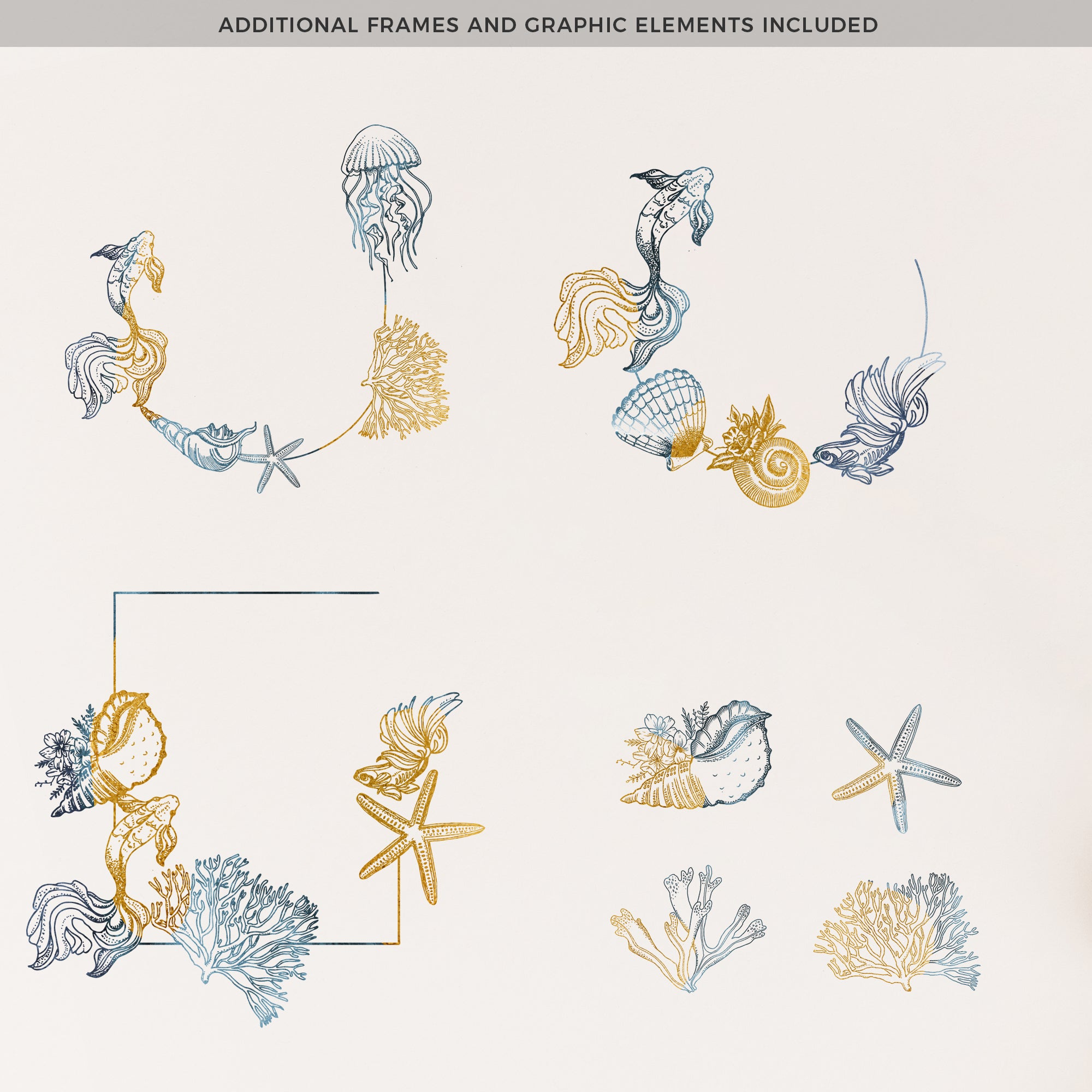 Marina | Beach Wedding Invitation Set Template