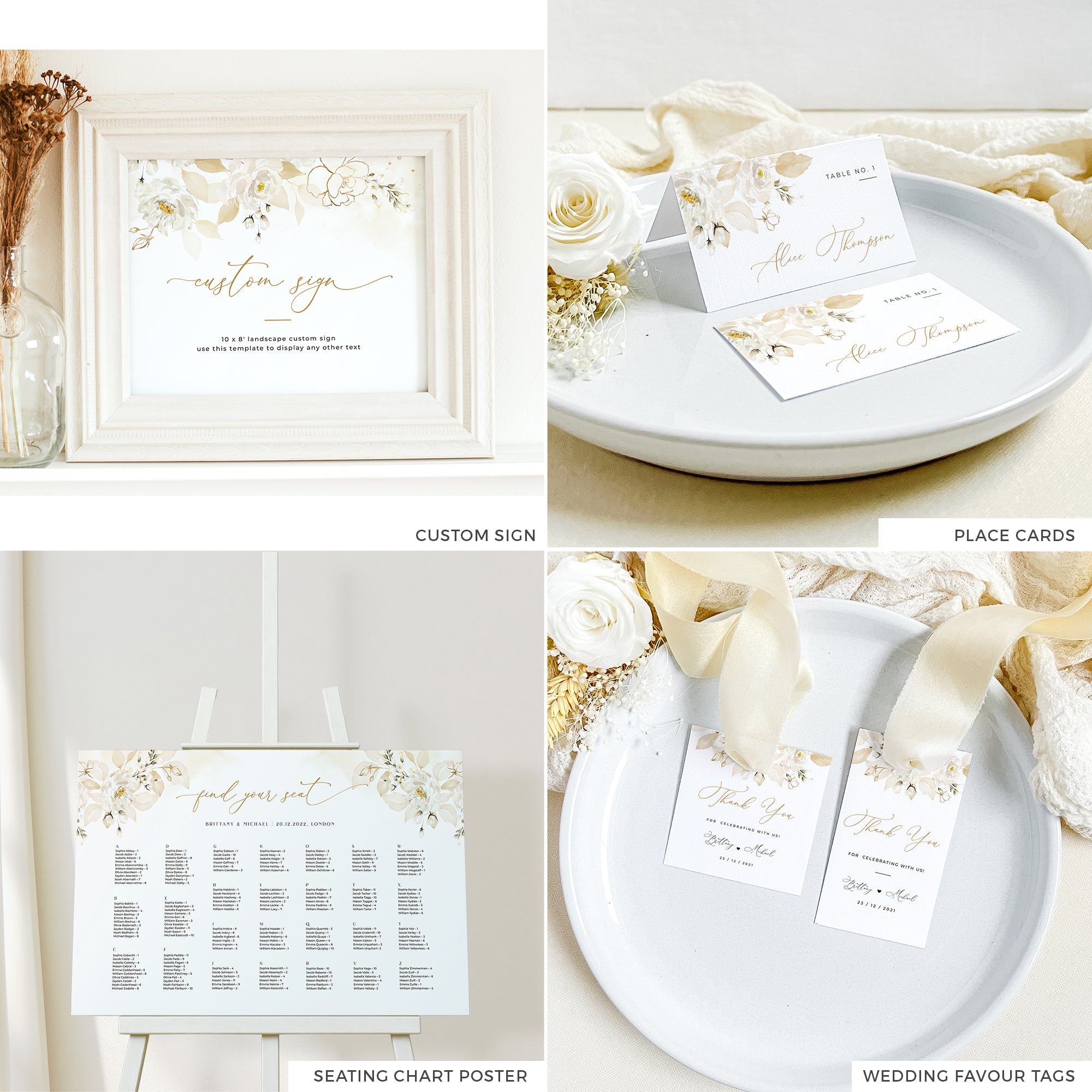 Dora | Elegant DIY Wedding Stationery Bundle Templates