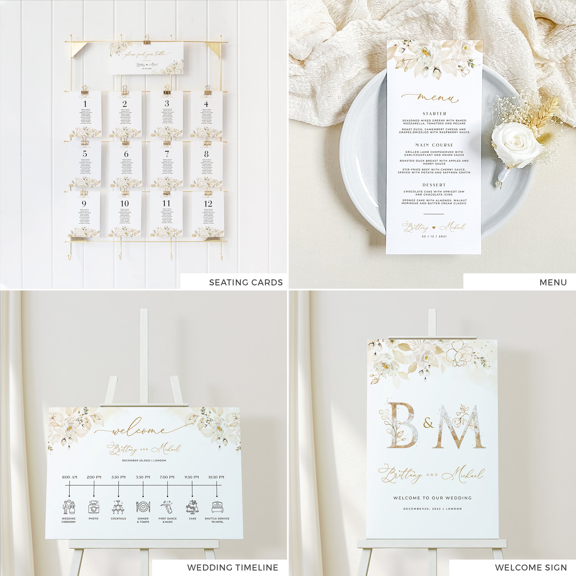 Dora | Elegant DIY Wedding Stationery Bundle Templates