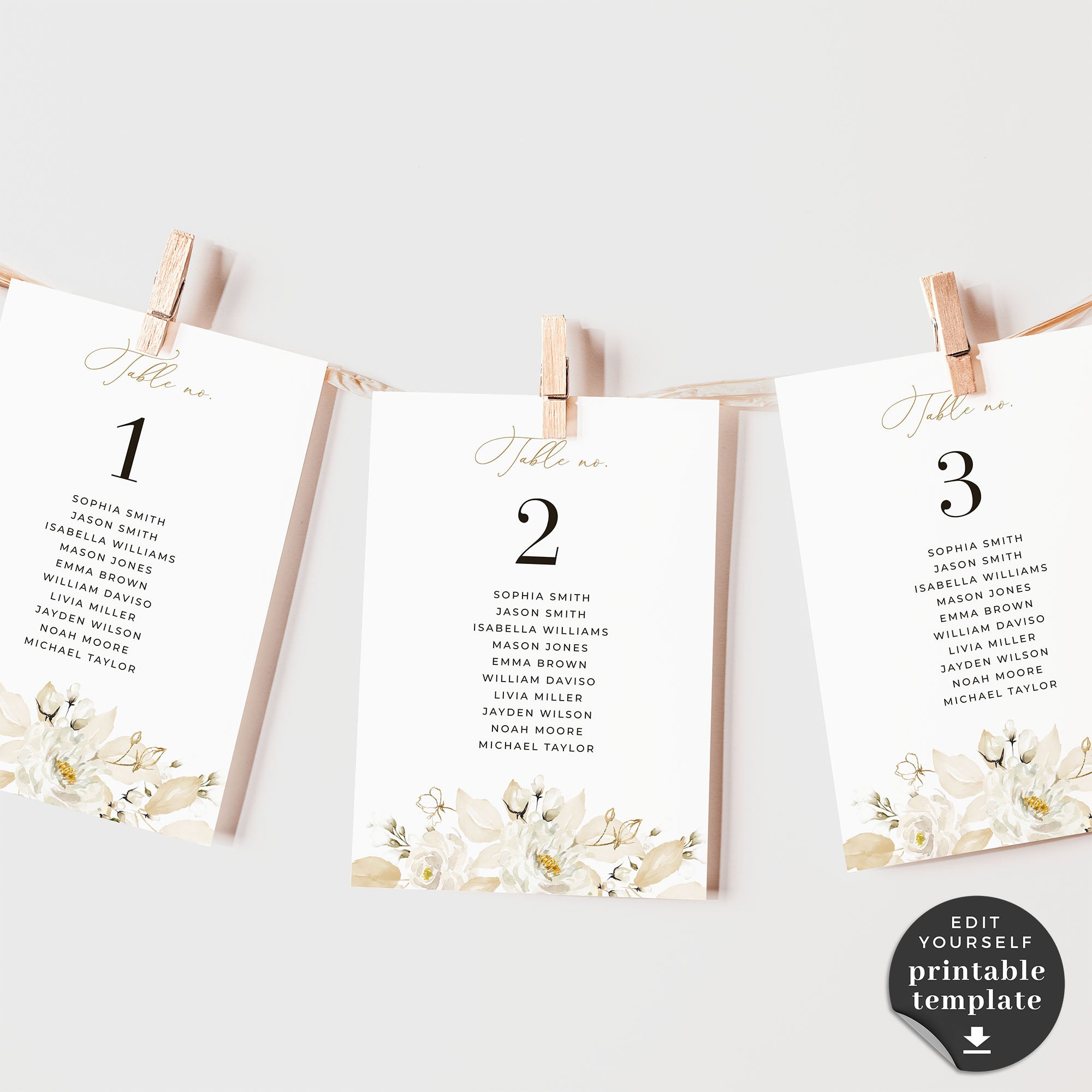 Dora | Elegant Seating Cards Wedding Template