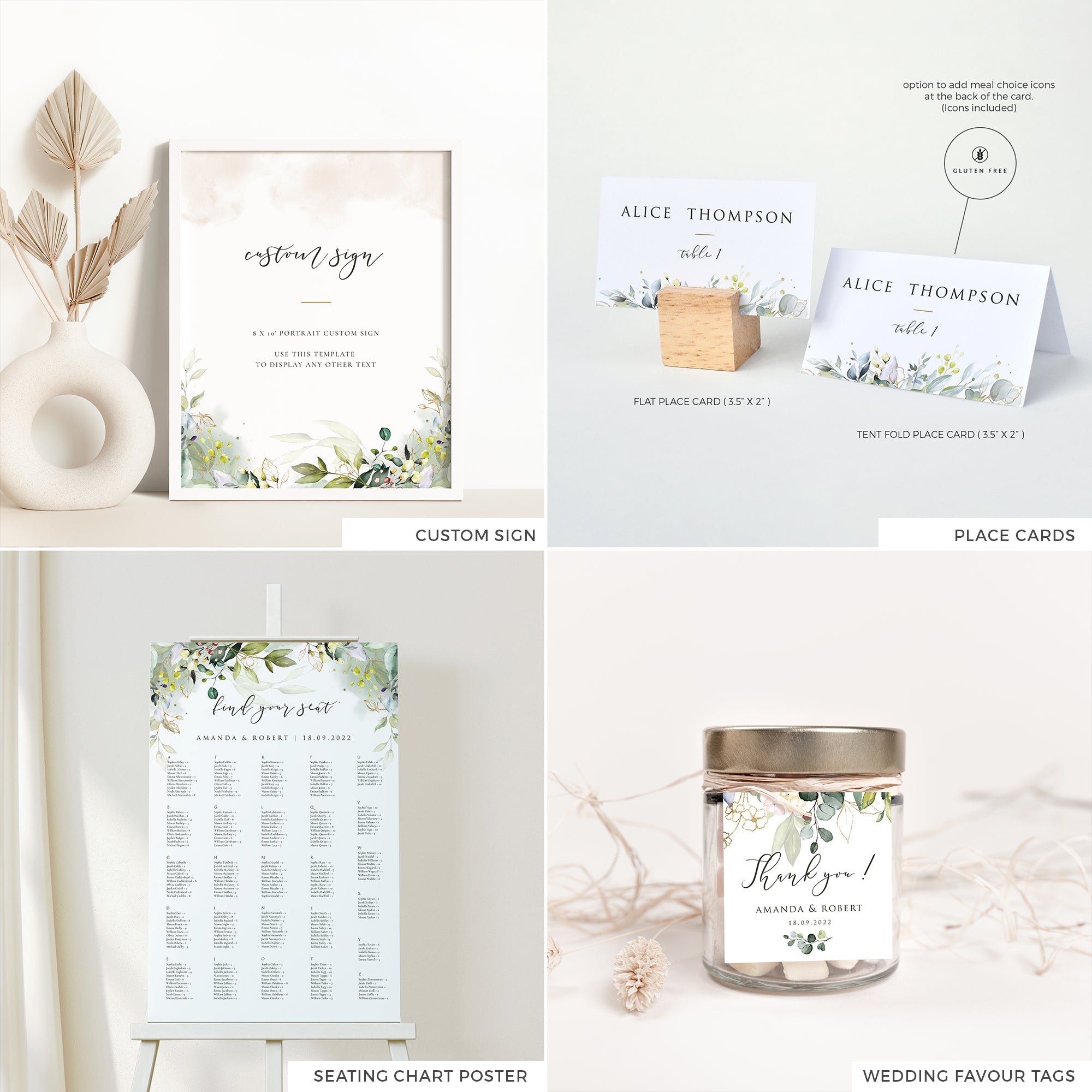 Flora | Rustic Wedding Stationery Bundle Templates
