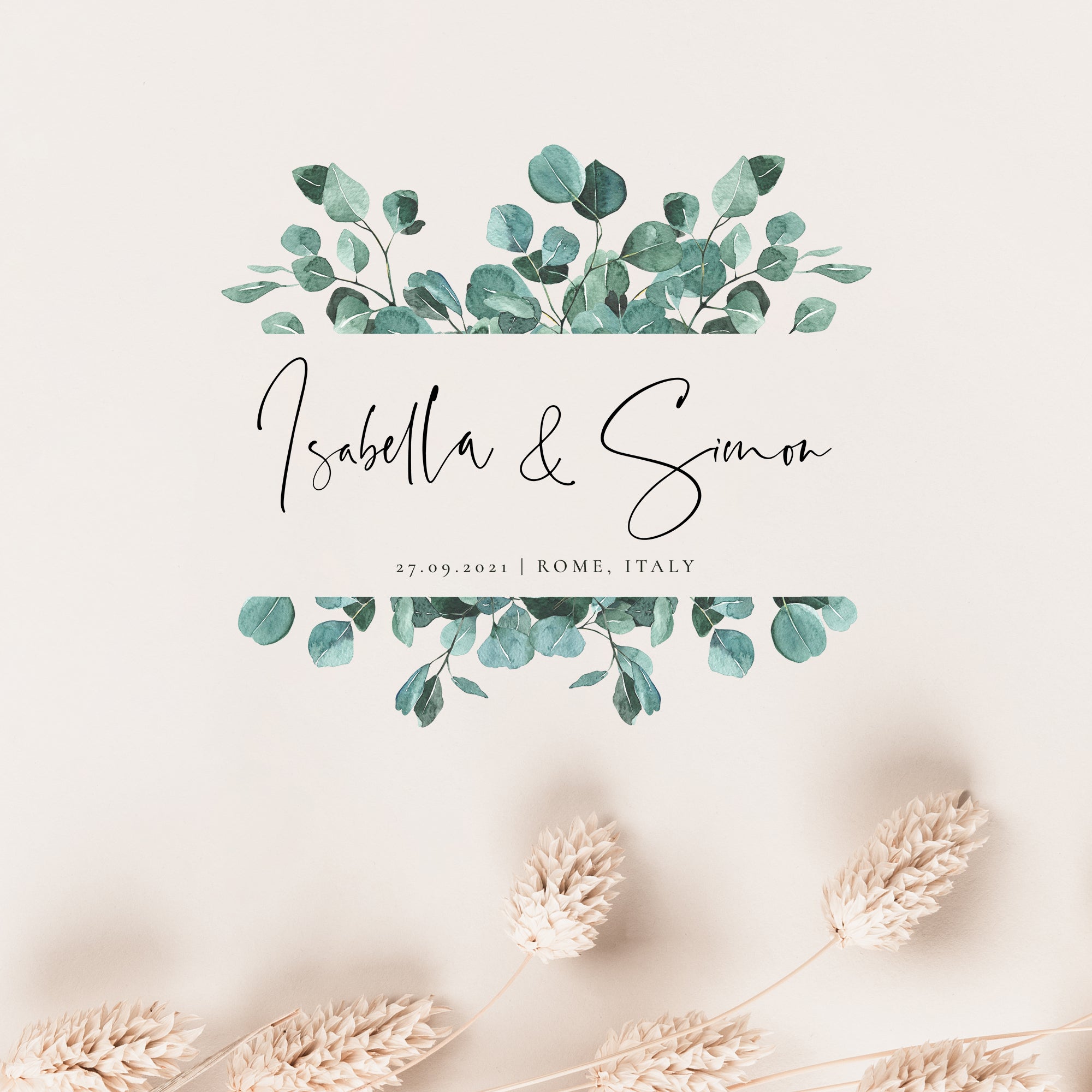 Luisa | Eucalyptus Wedding Logo Template