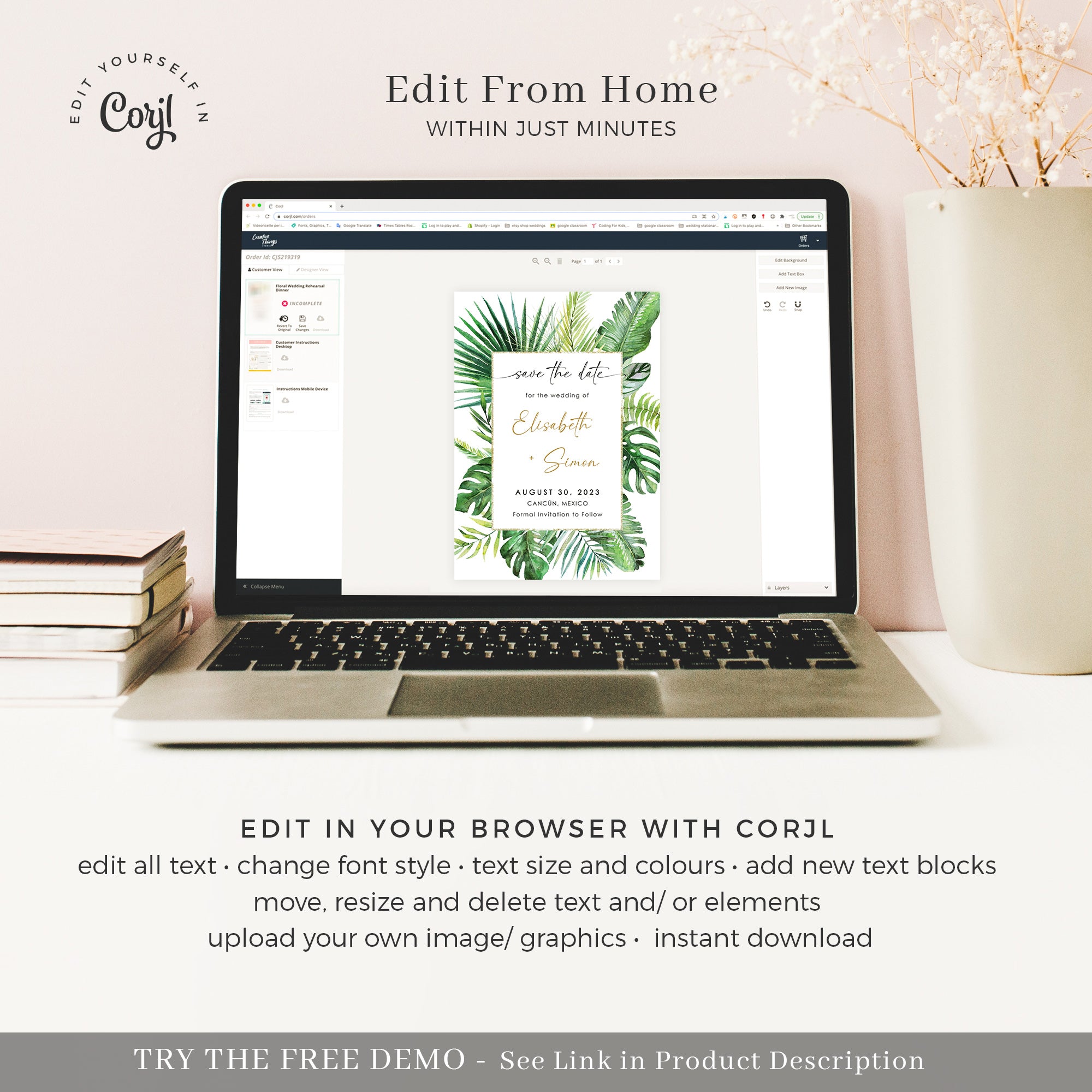 Tropical Save the Date Invitation Template