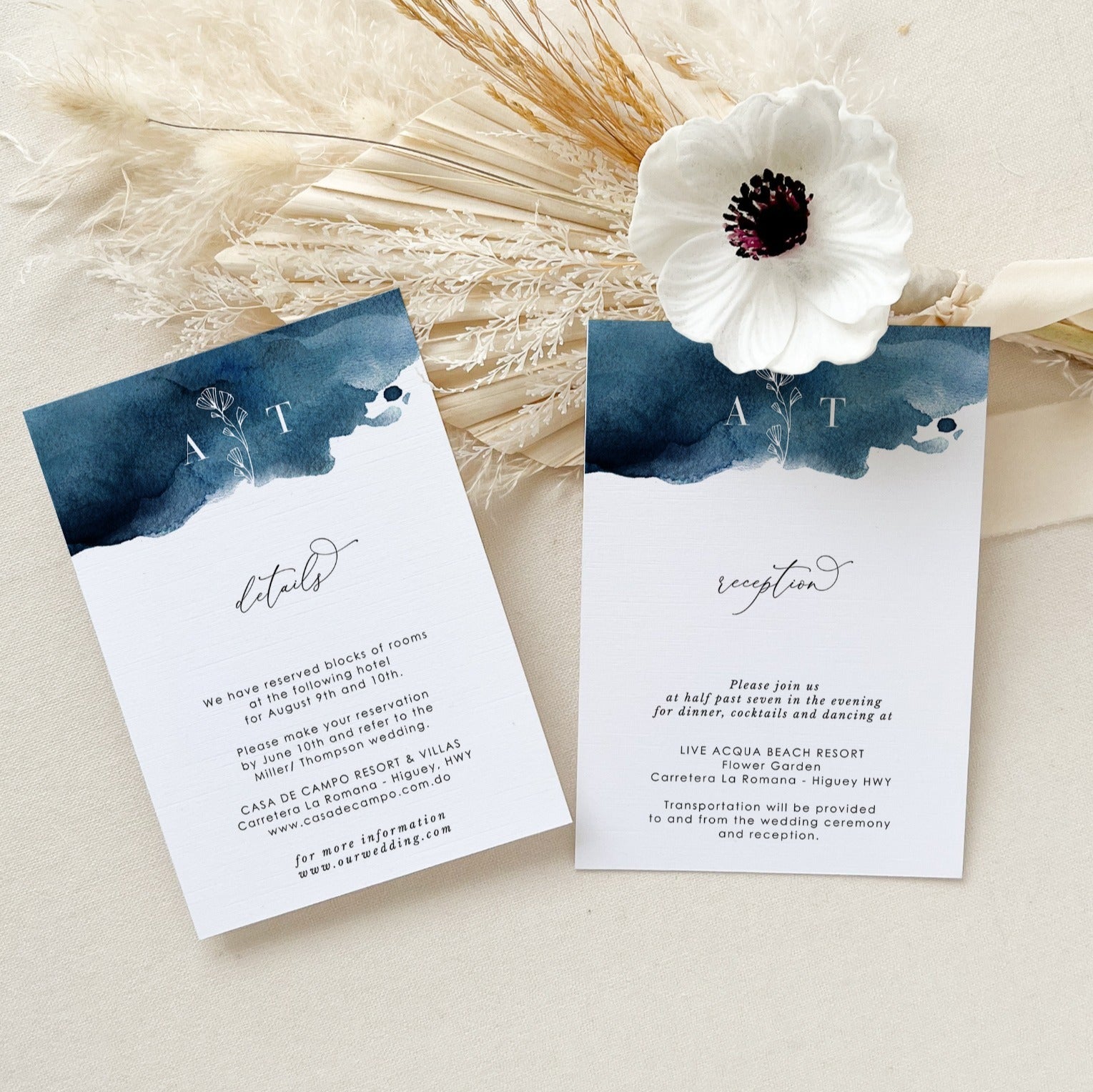 GRETA | Destination Beach Wedding Invitation with Rsvp Template