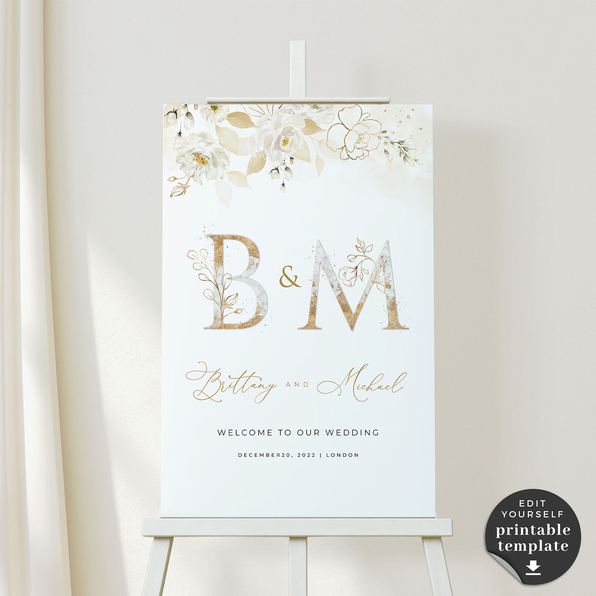 Dora | Elegant Wedding Sign Template