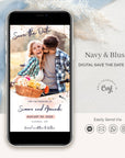 Antea | Blush & Navy Photo Save the Date Digital Invite