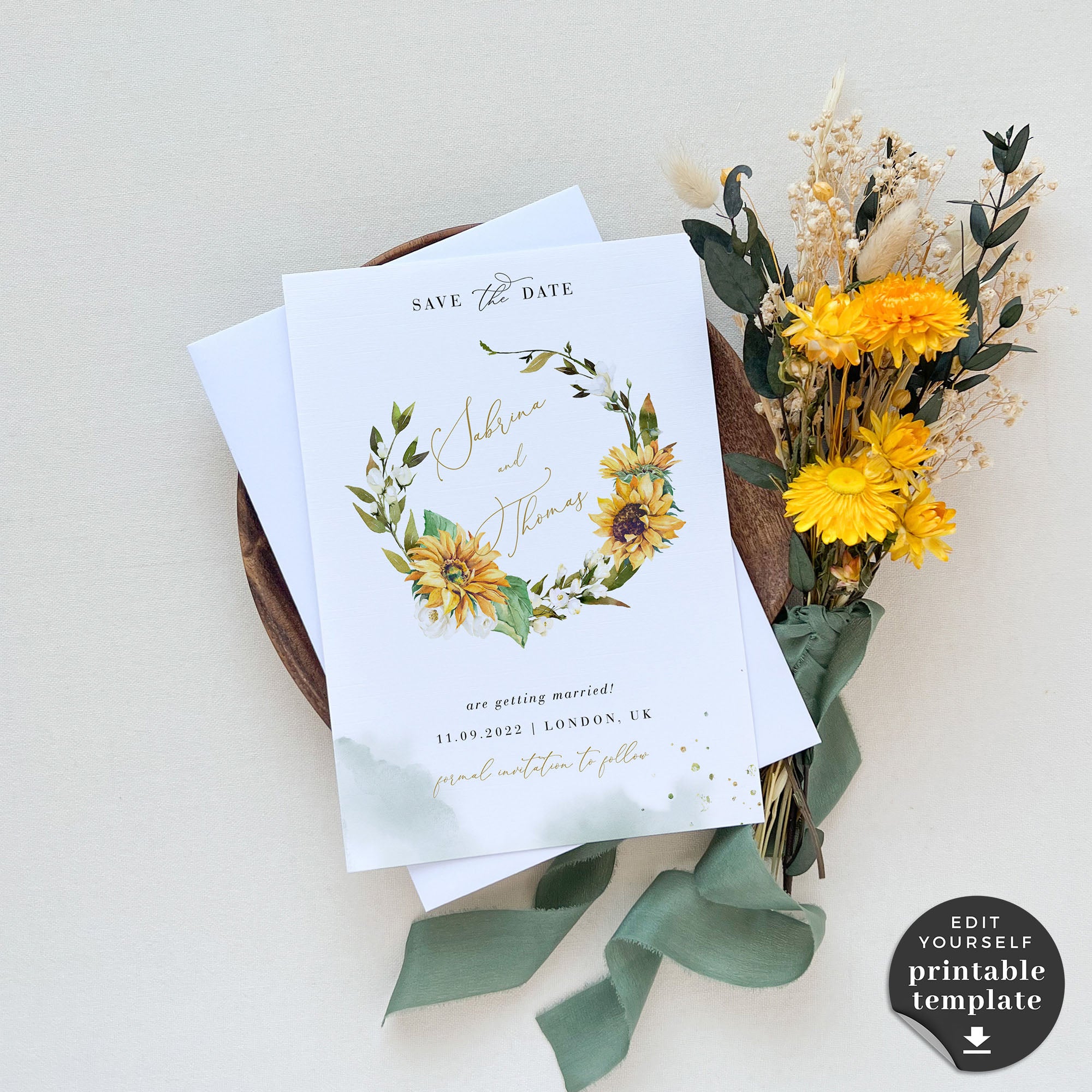 Marisol | Sunflowers Save the Date Template