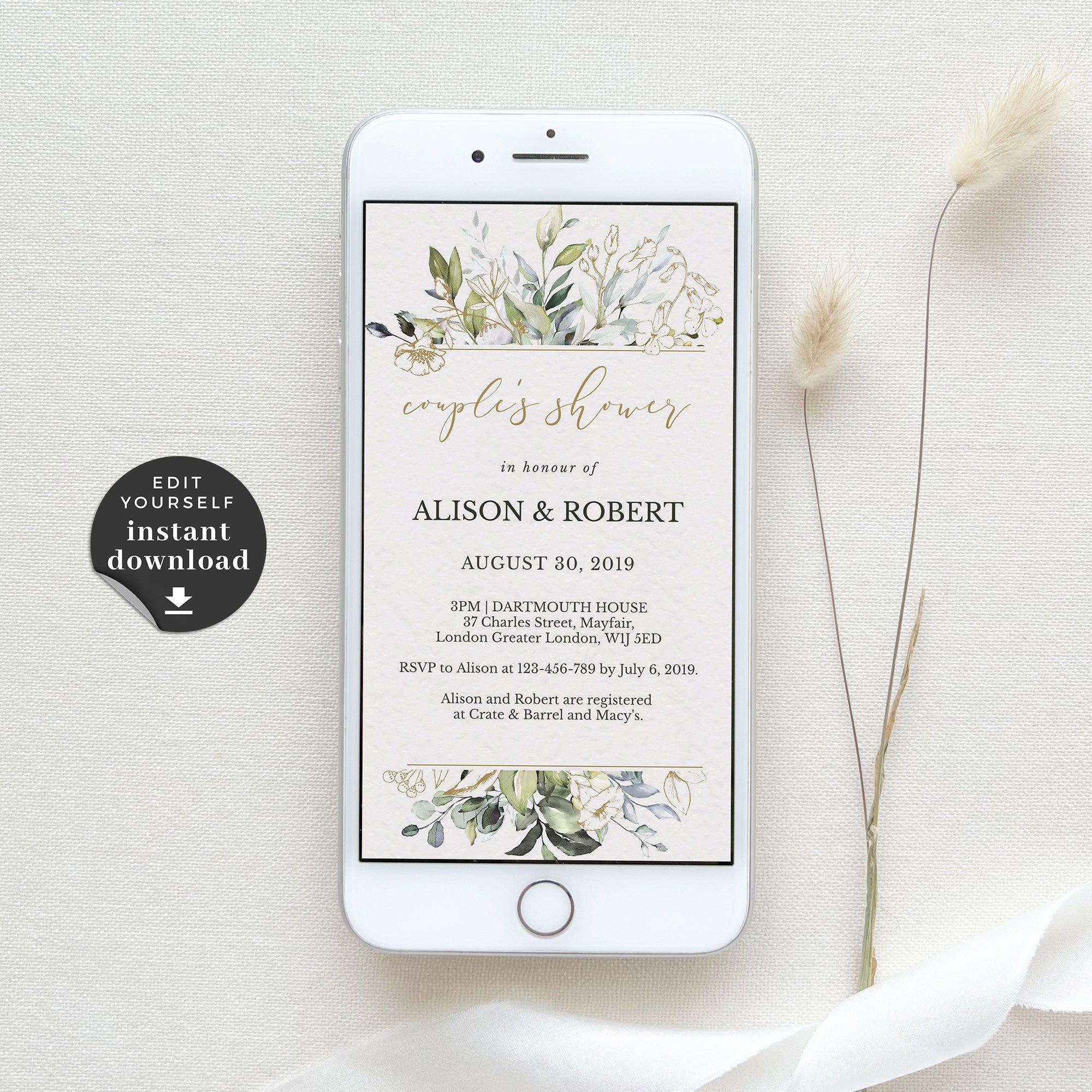 Flora | Wedding Shower Invitation Evite