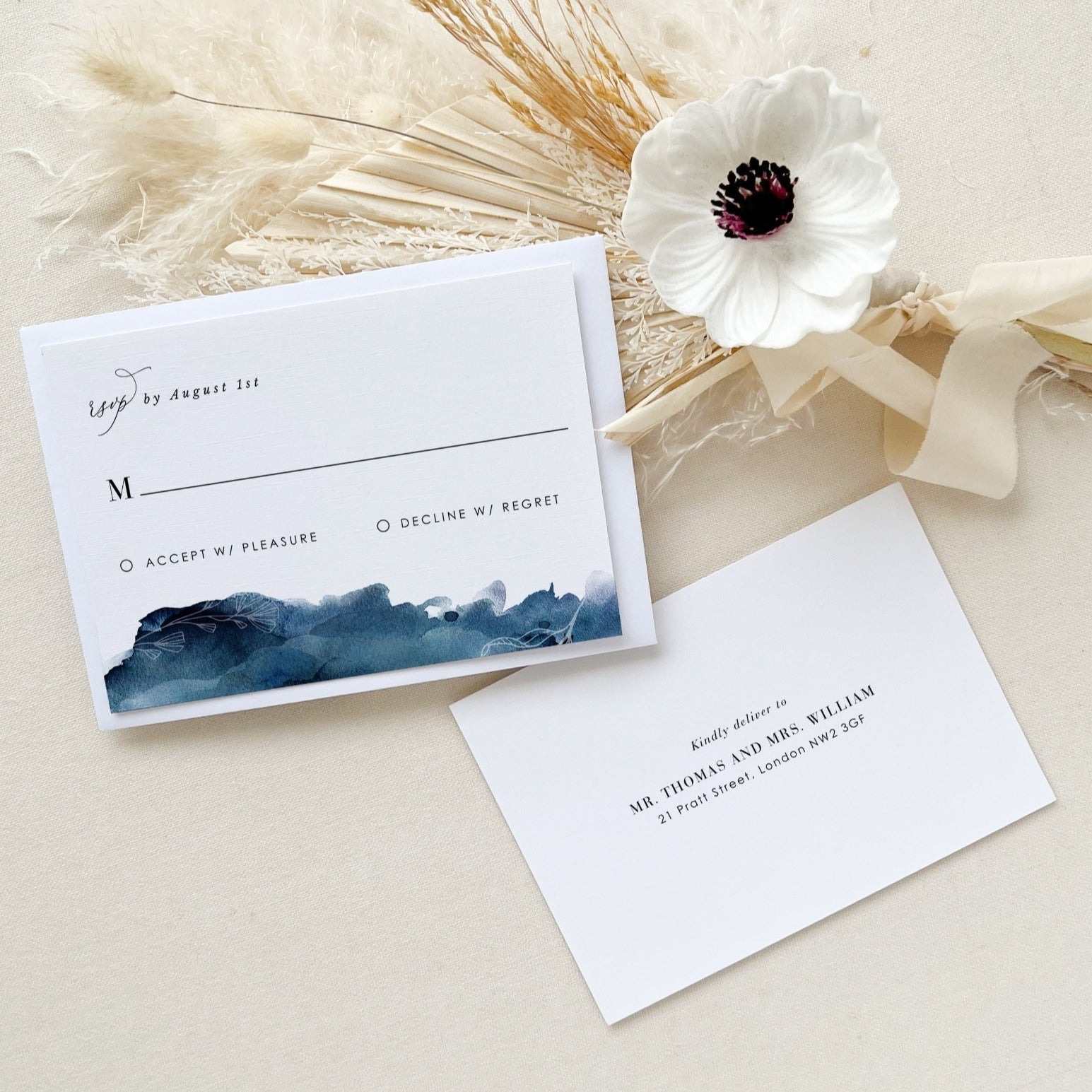 GRETA | Destination Beach Wedding Invitation with Rsvp Template