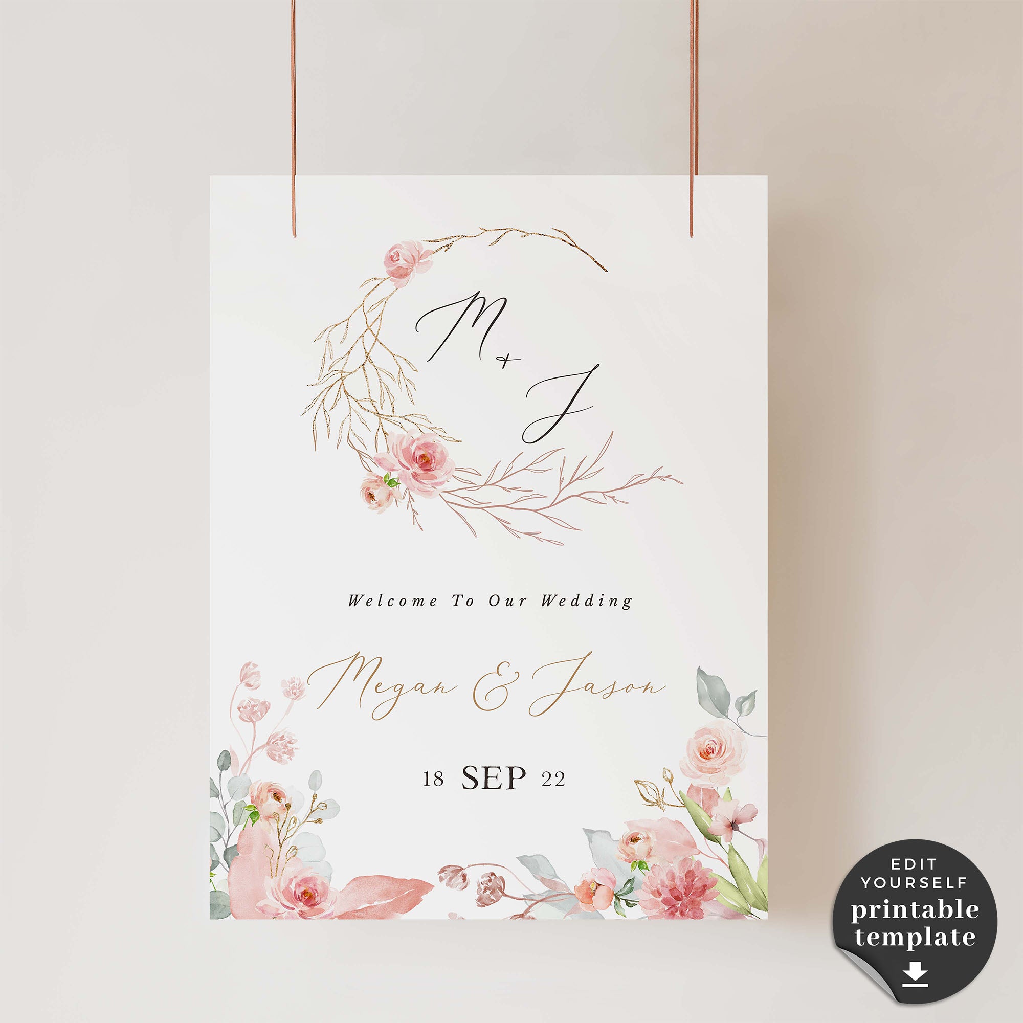 Fiorella | Welcome to Our Wedding Sign Template
