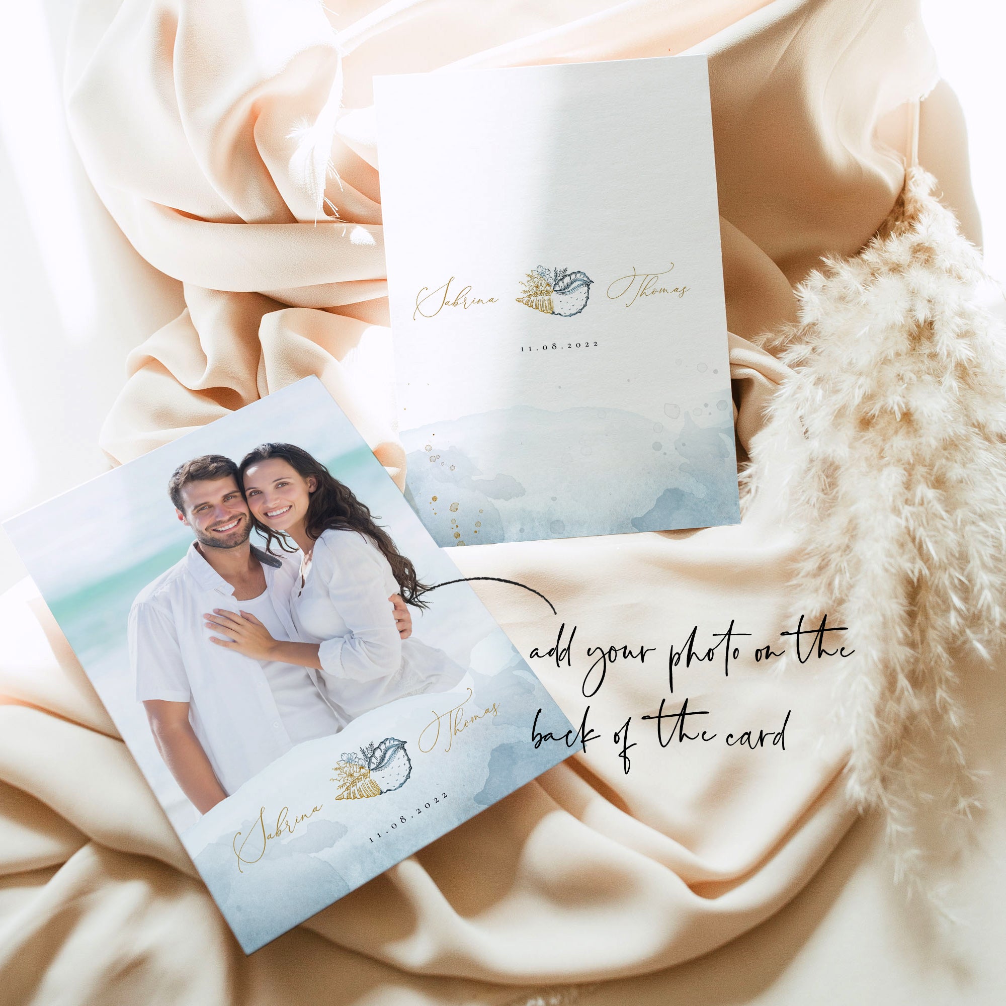 Marina | Beach Themed Wedding Invitation Template